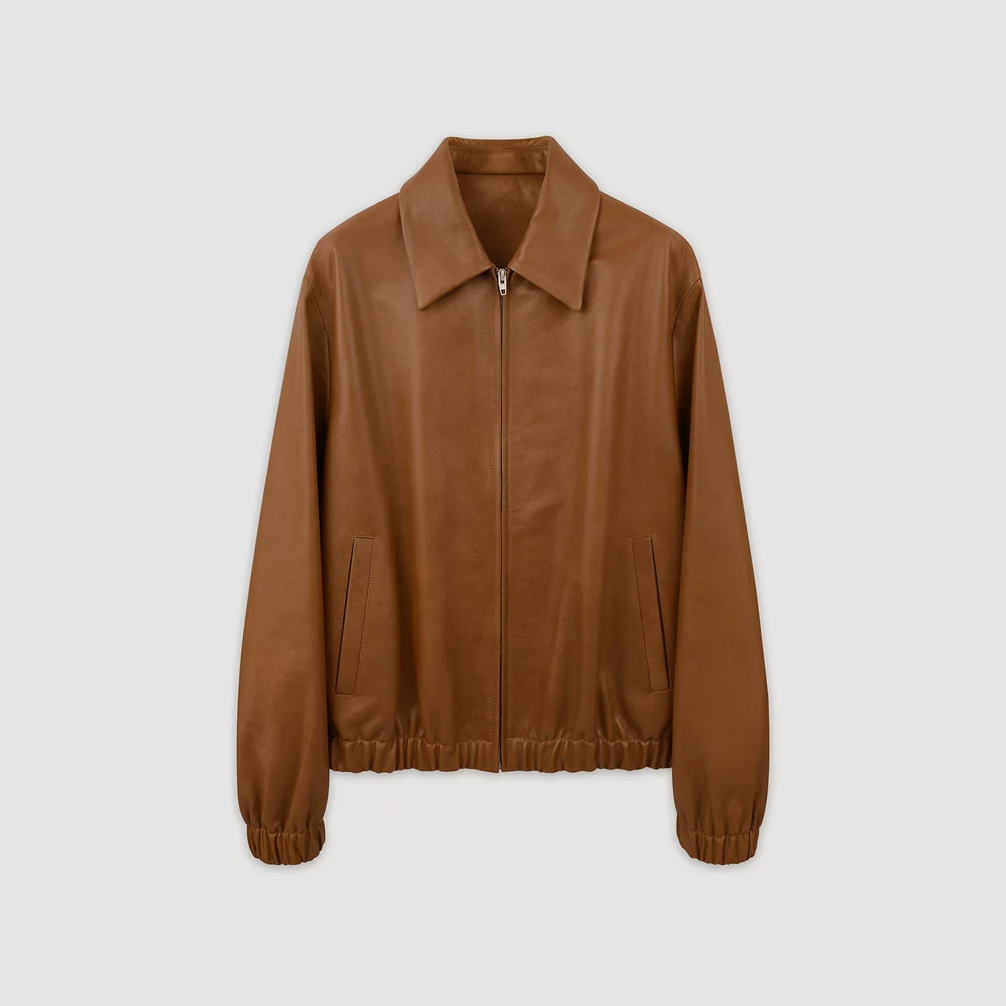Brown Cowhide Zip Jacket - Image 6