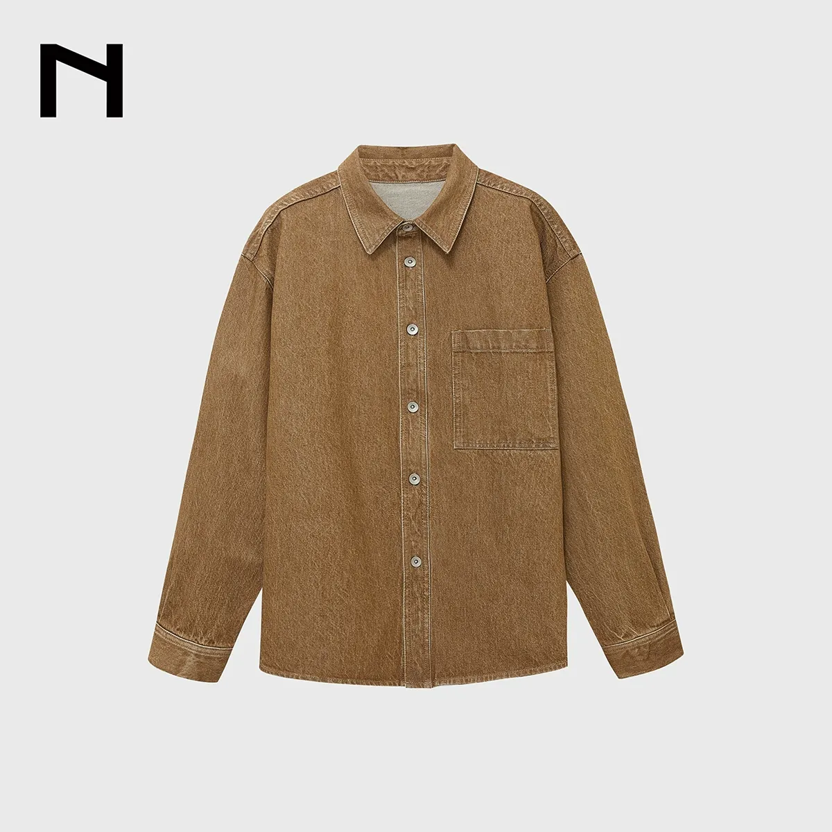 Brown Denim Shirt - Image 6
