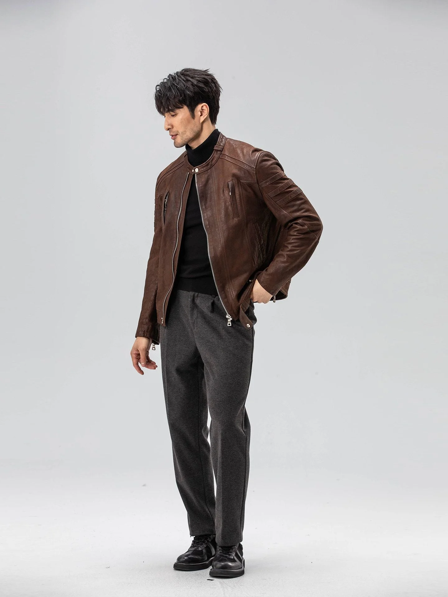 Brown Leather Racer - Image 5