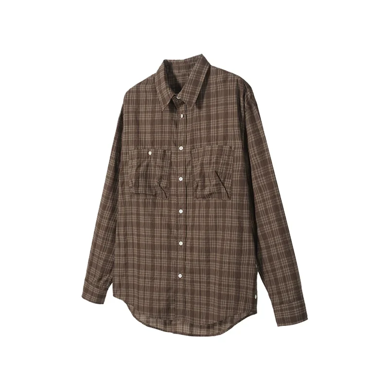 Brown Plaid Long-Sleeve Shirt - Image 5