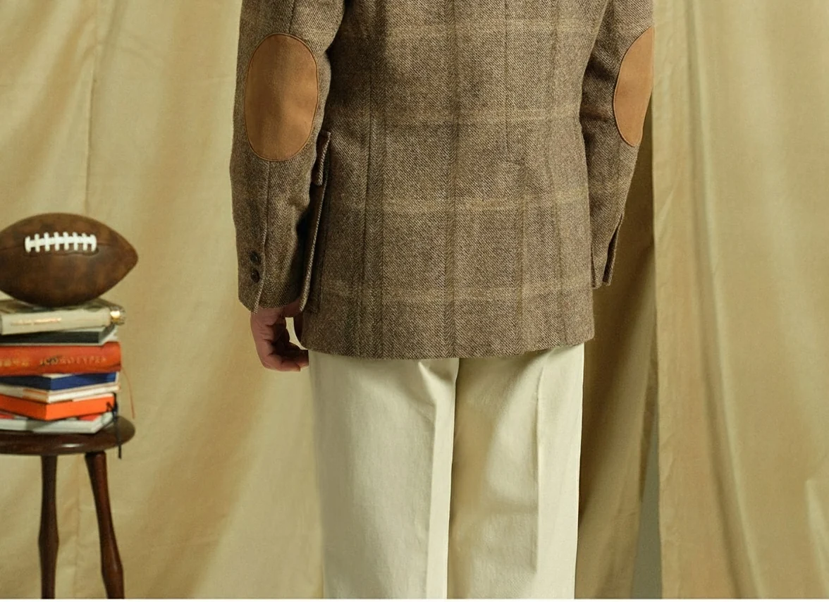 Brown Plaid Wool Blazer - Image 5