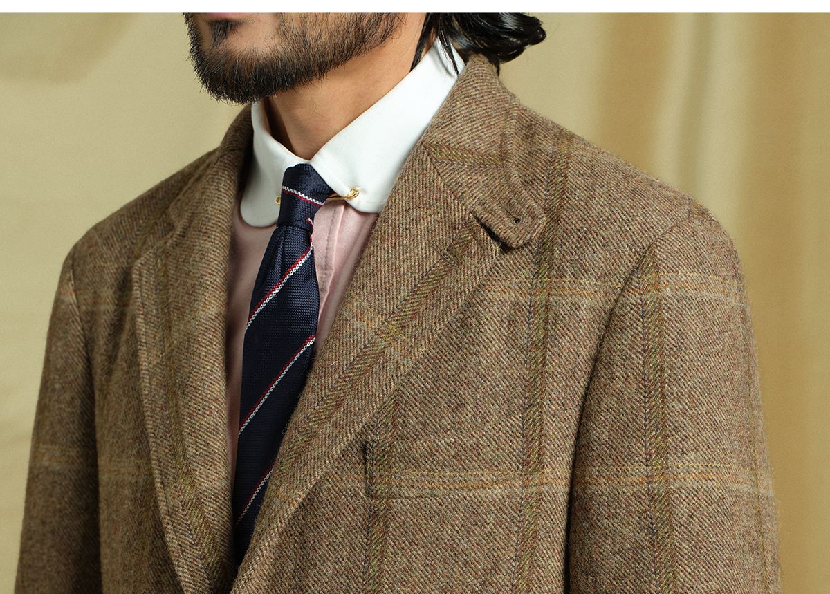 Brown Plaid Wool Blazer - Image 6