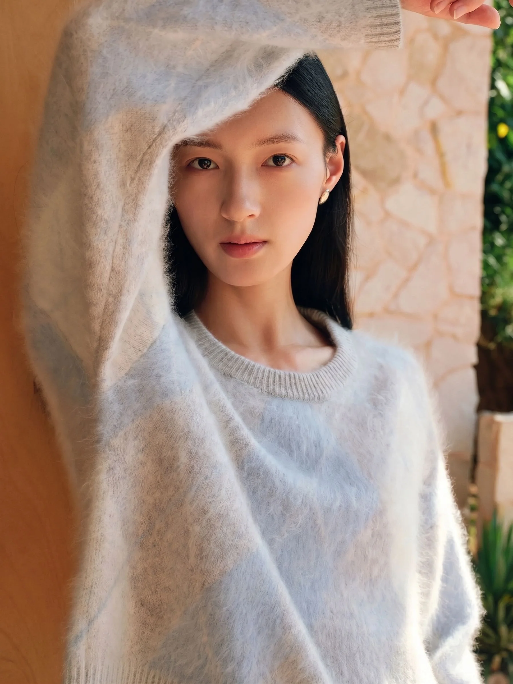 Brushed Argyle Sweater