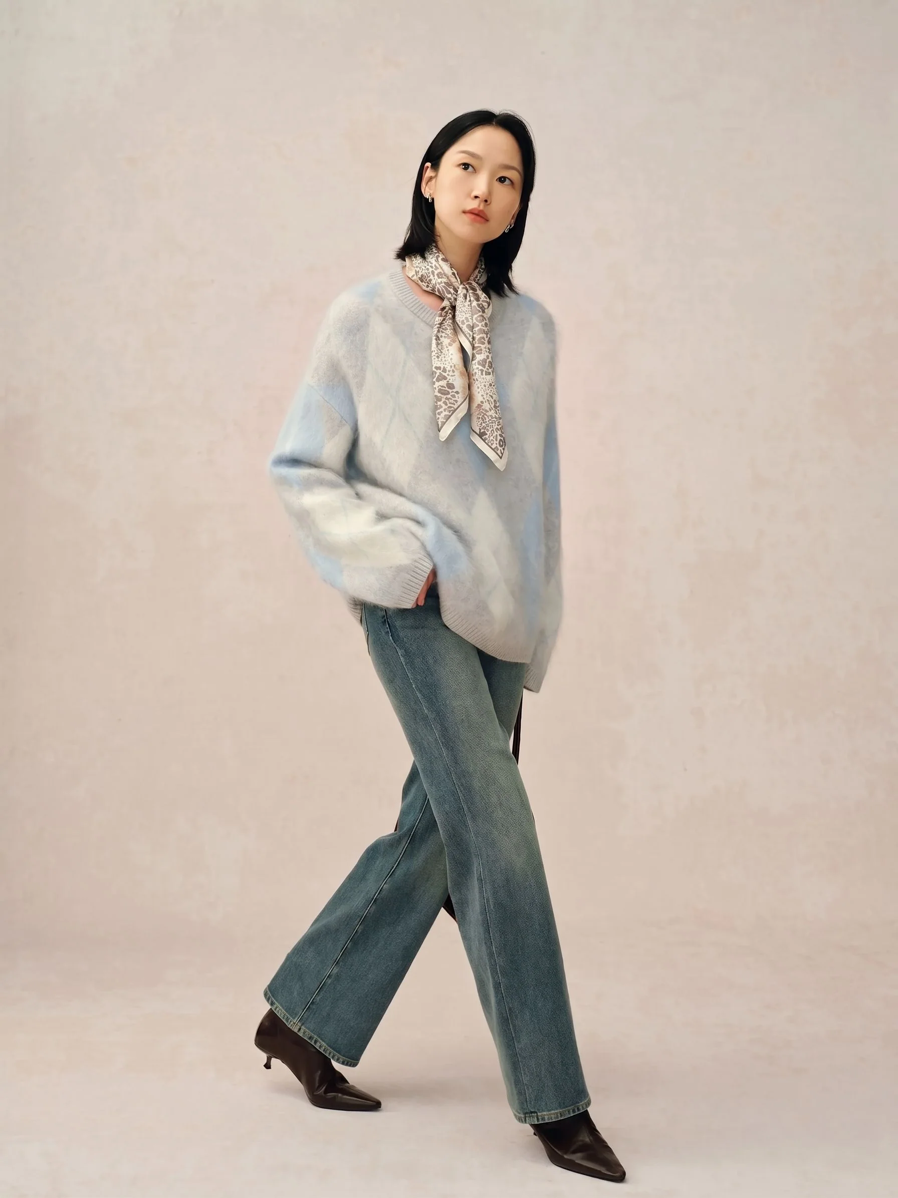 Brushed Argyle Sweater - Image 4
