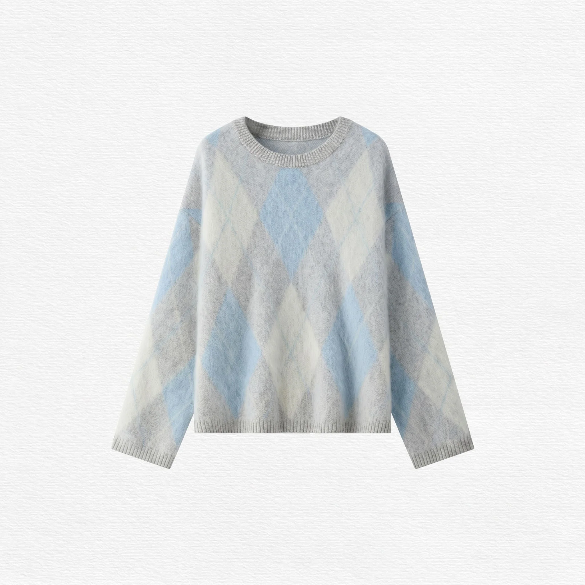 Brushed Argyle Sweater - Image 6