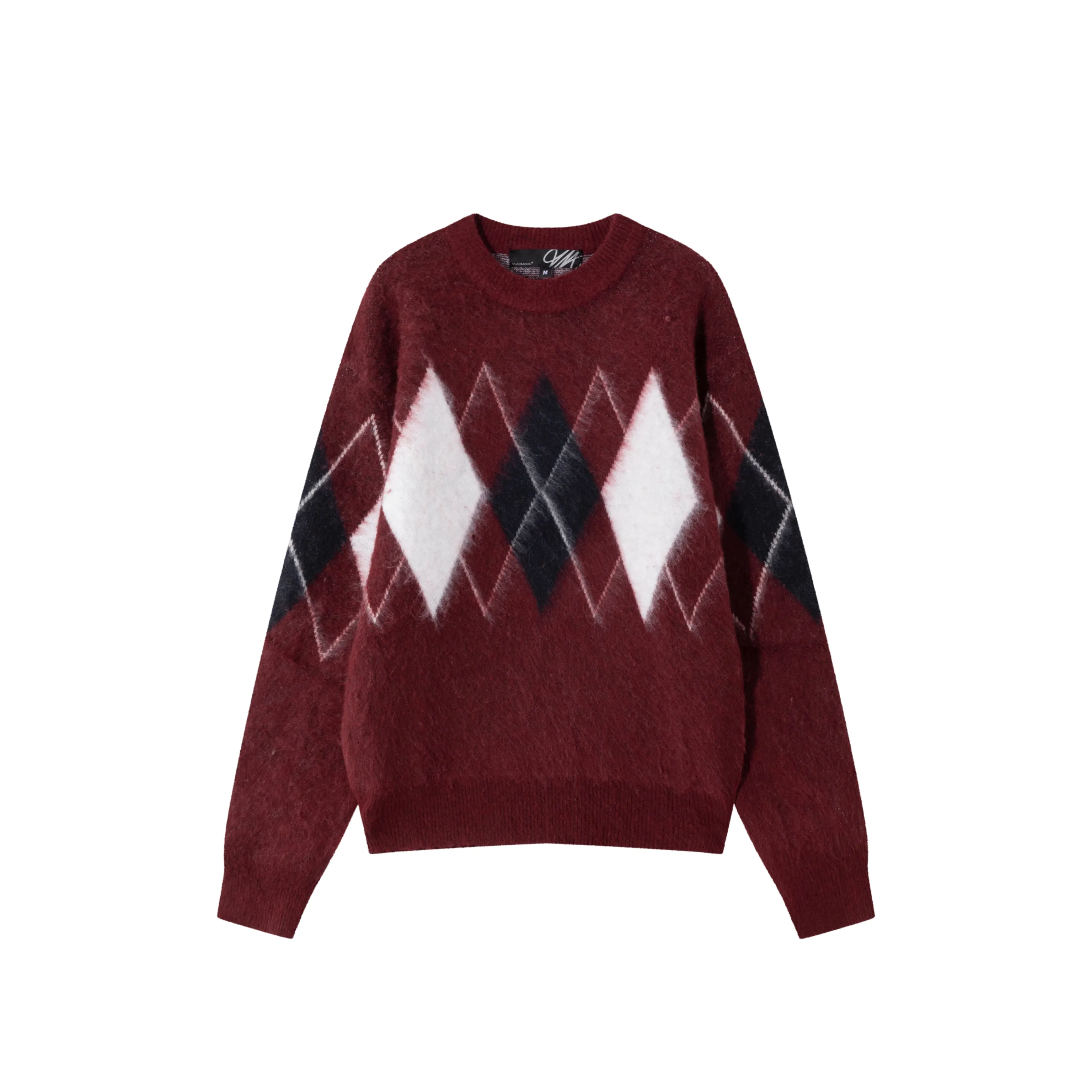 Brushed Argyle Wool-Blend Crewneck - Image 10