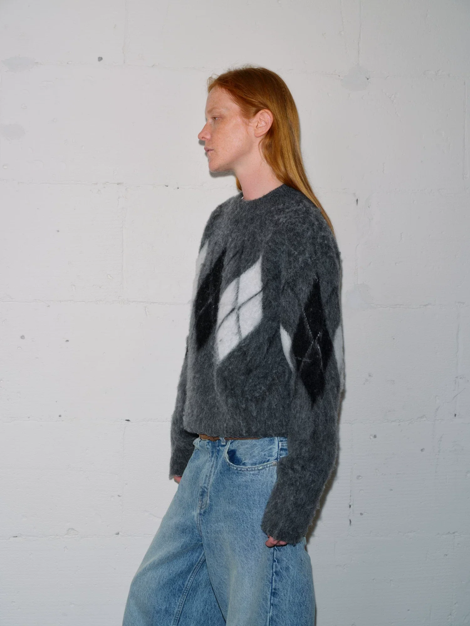 Brushed Argyle Wool-Blend Crewneck - Image 3