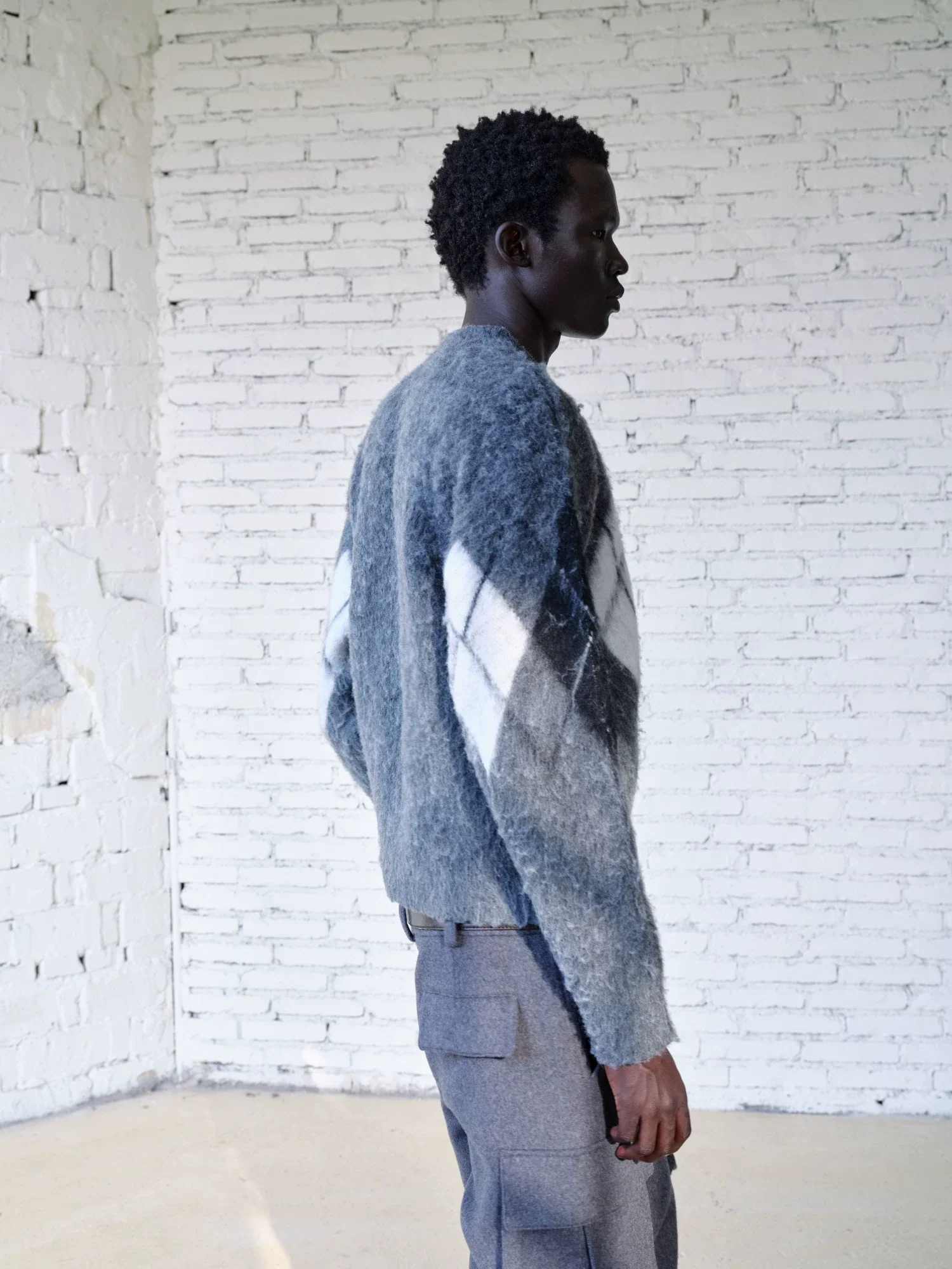 Brushed Argyle Wool-Blend Crewneck - Image 5