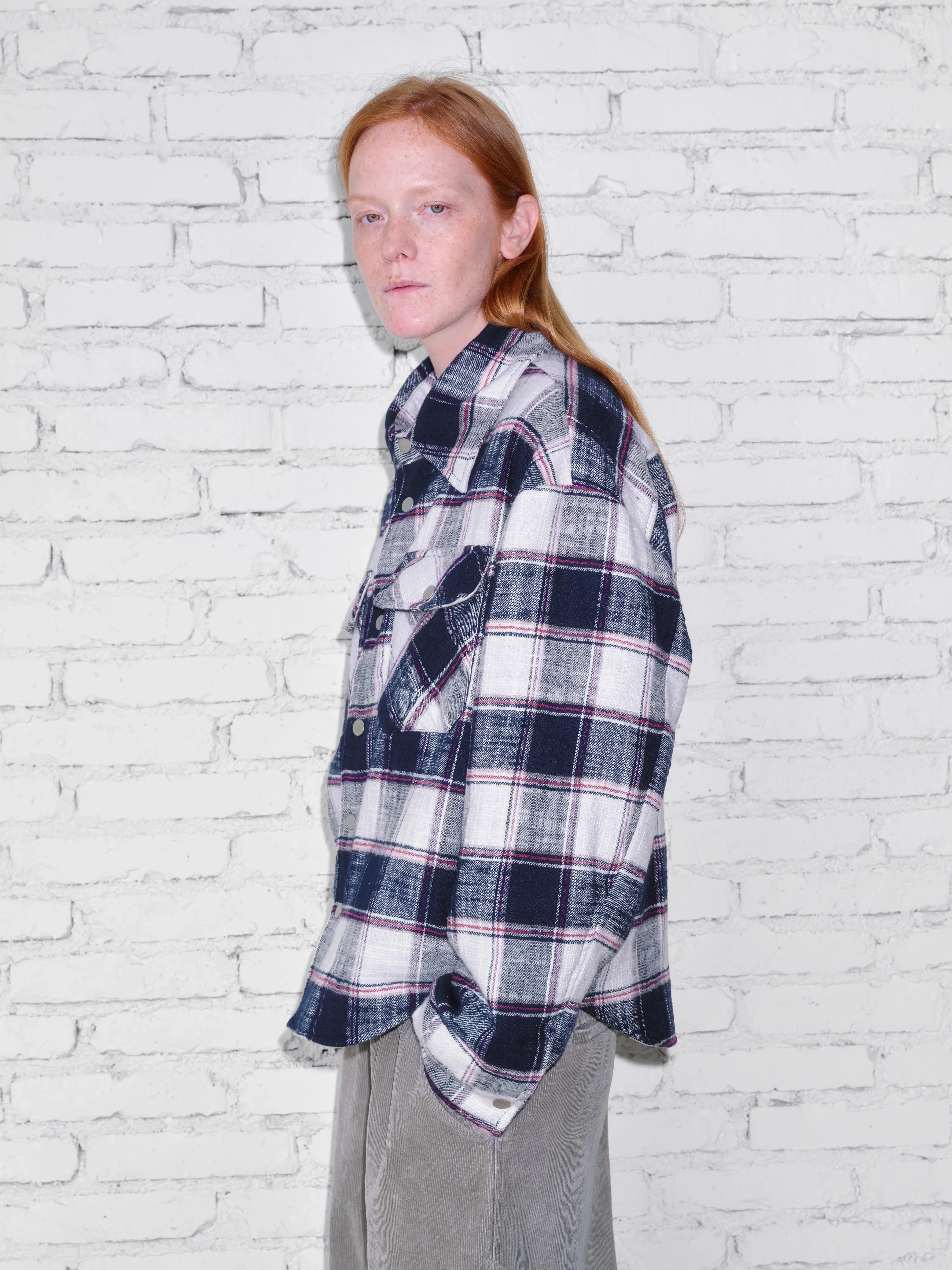 Brushed Blue Check Quilted Overshirt - Image 3