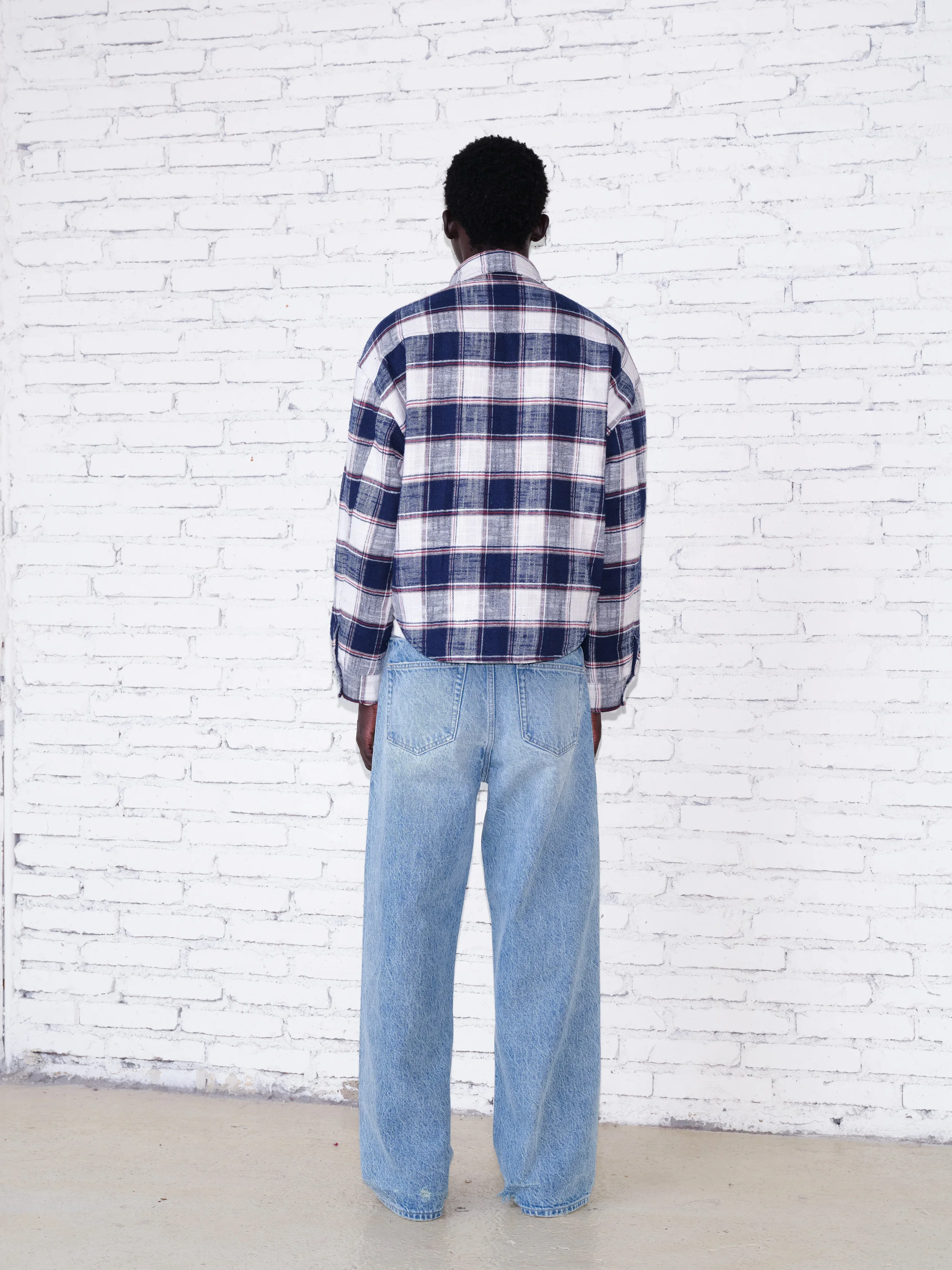 Brushed Blue Check Quilted Overshirt - Image 4