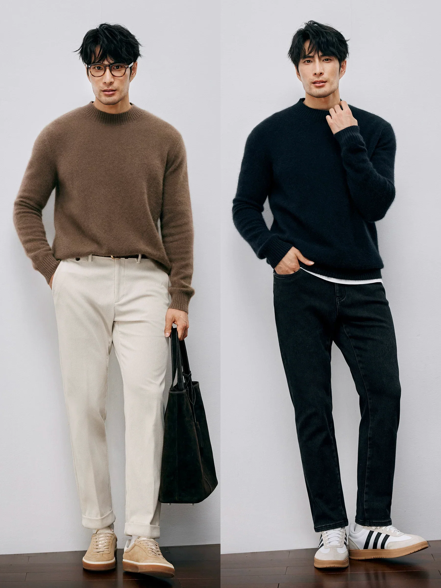 Brushed Cashmere Blend Crewneck Sweater - Image 4
