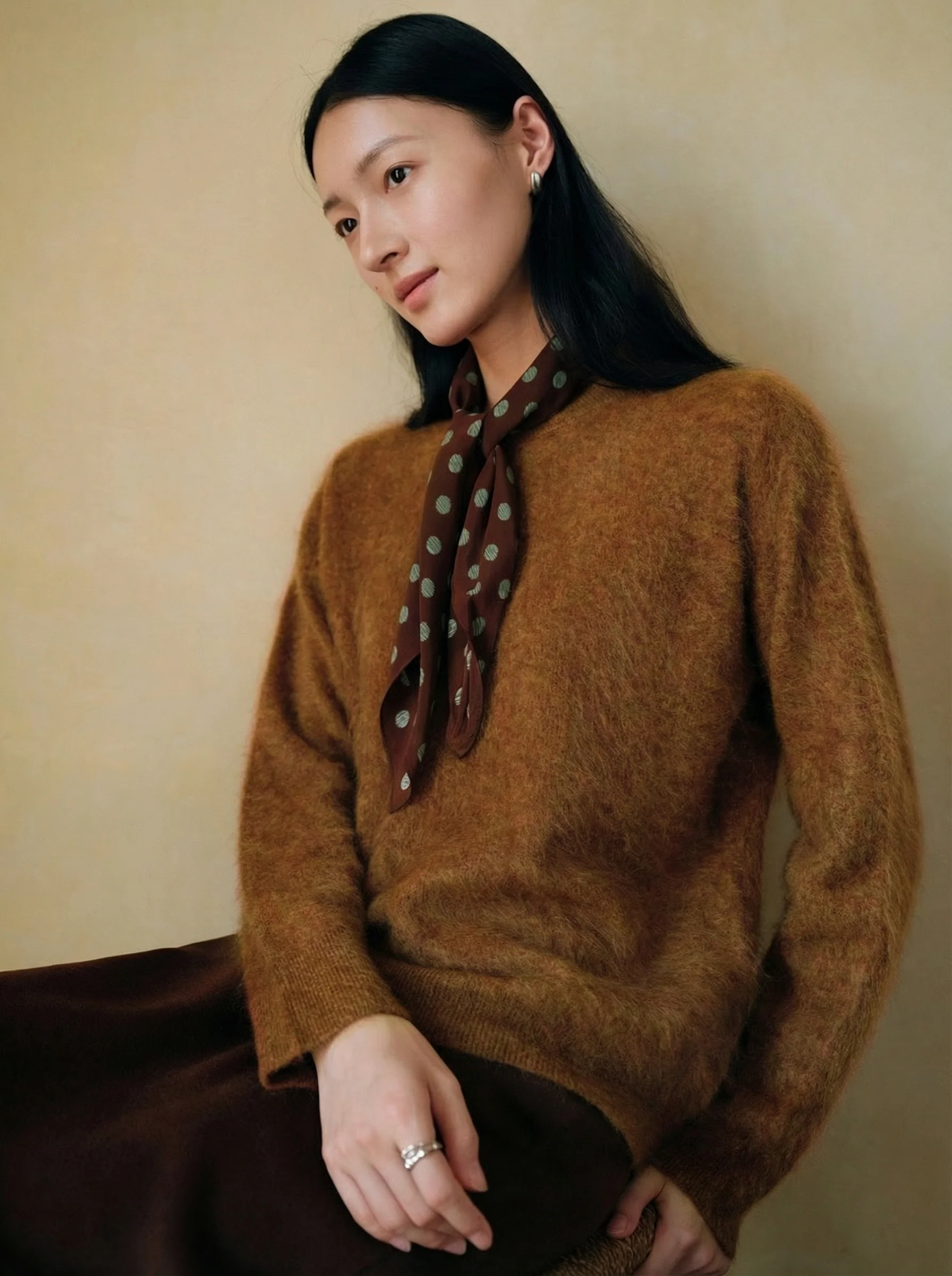 Brushed Cashmere Crewneck Sweater
