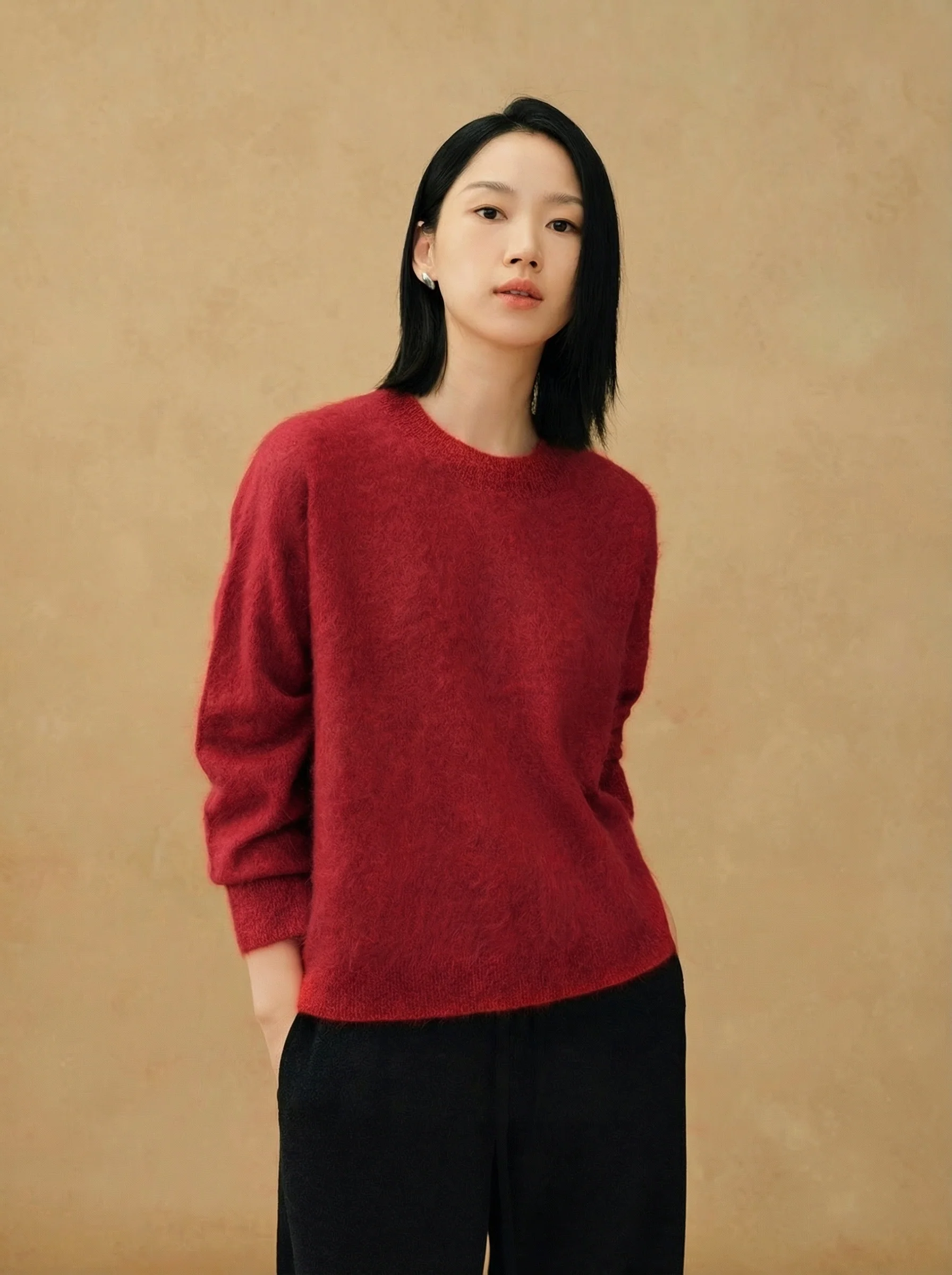 Brushed Cashmere Crewneck Sweater - Image 2