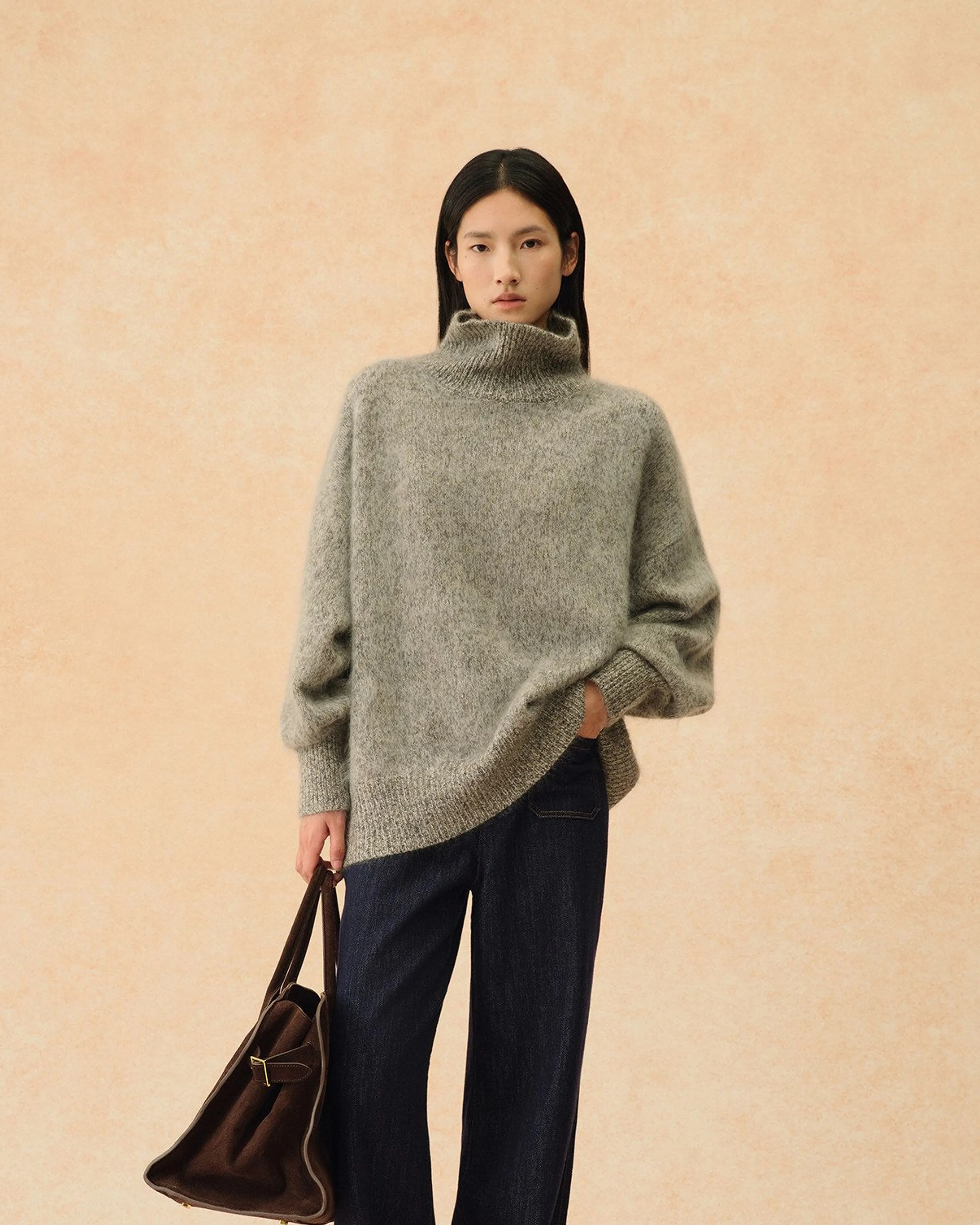 Brushed Cashmere High Neck Sweater - Image 5