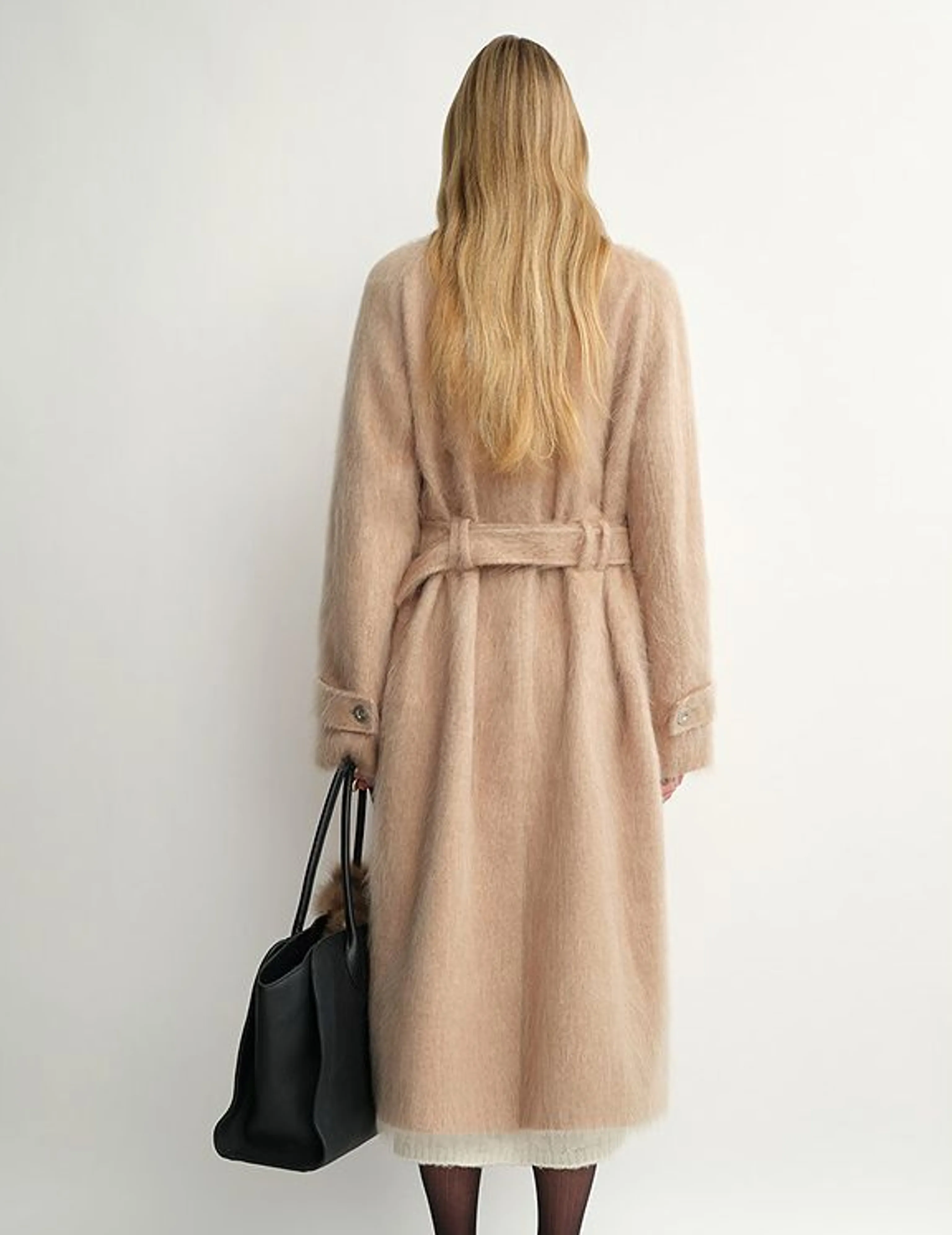 Brushed Cashmere Wool Stand-Collar Coat - Image 4