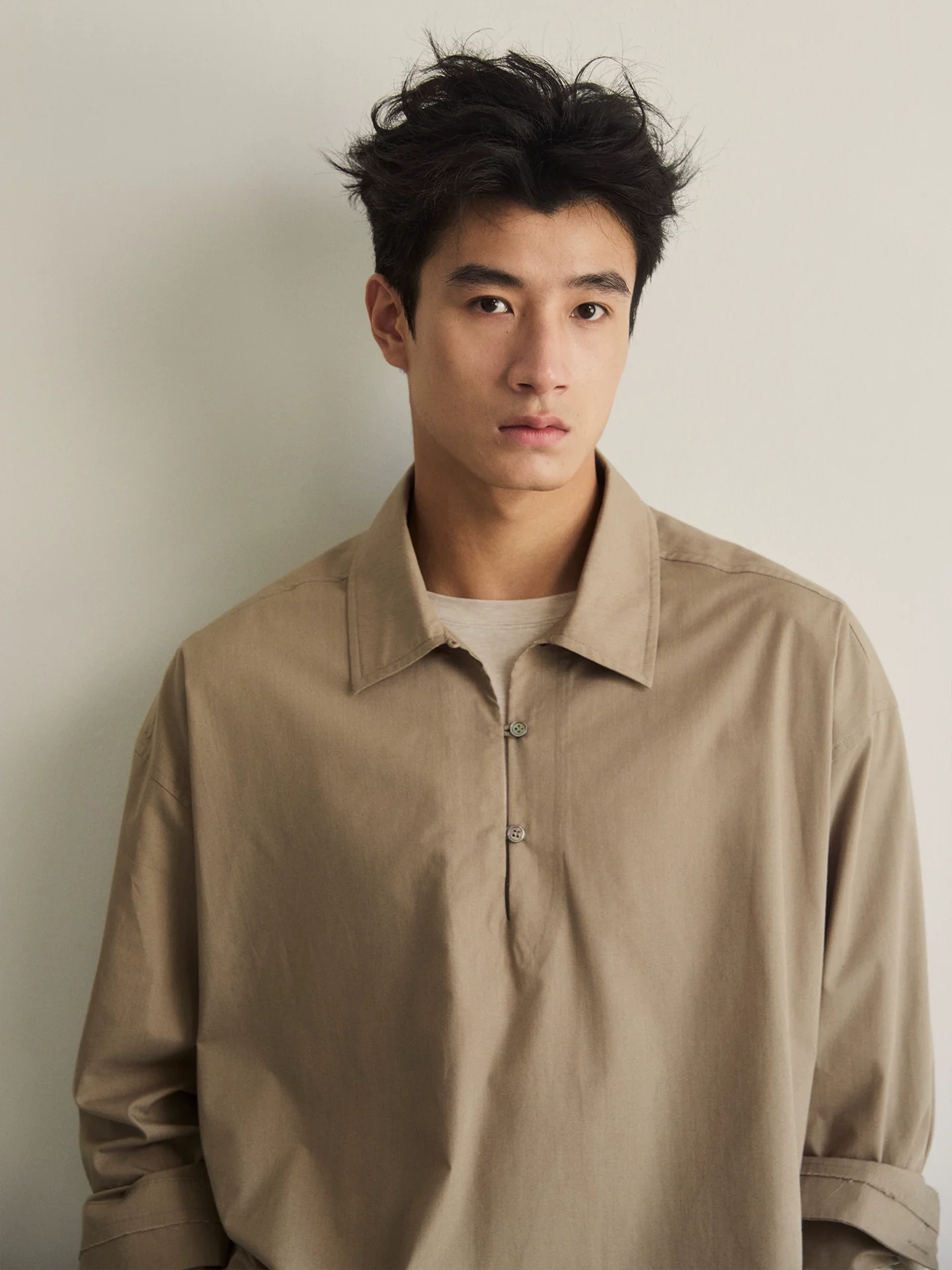Brushed Cotton Popover Shirt - Image 2