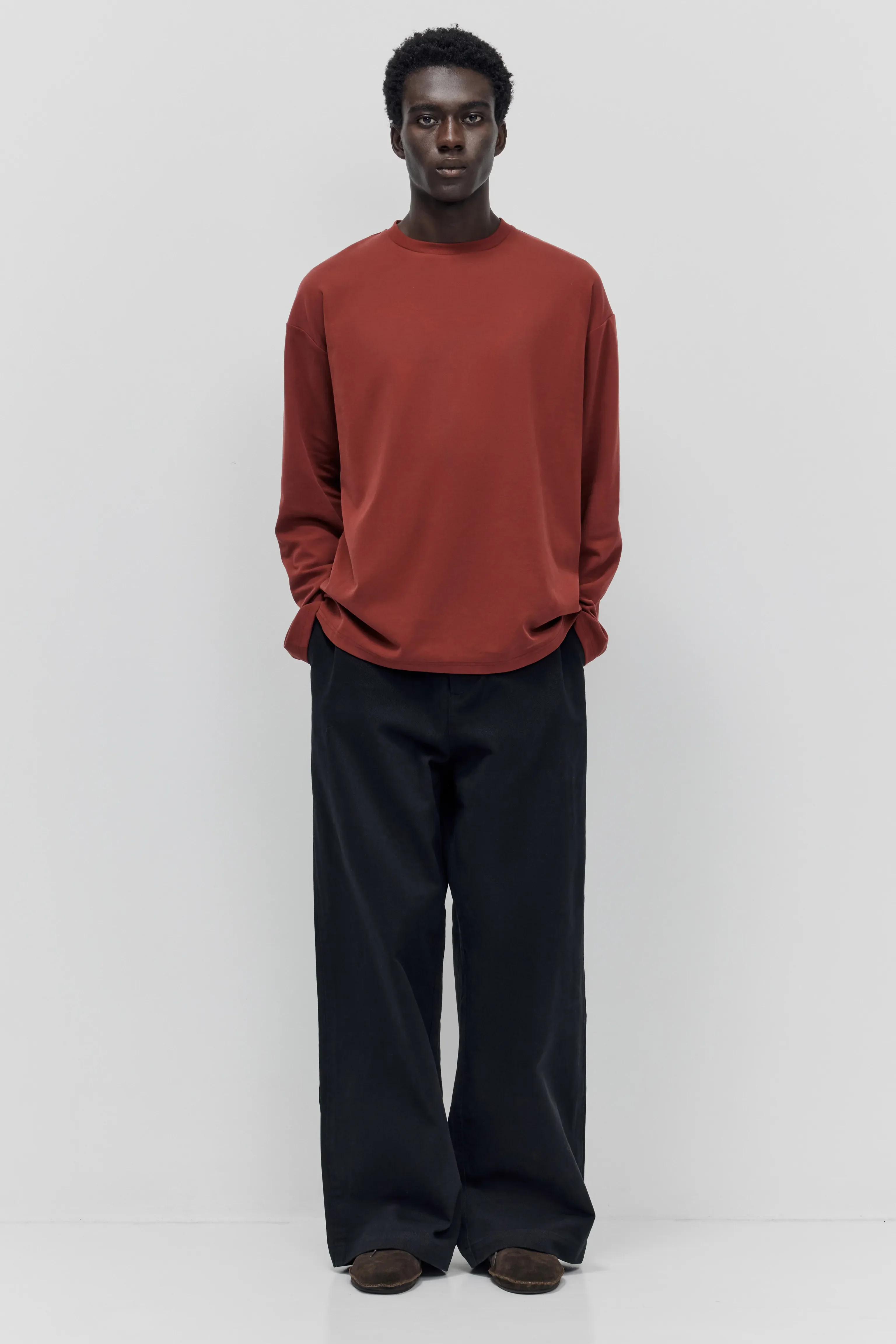 Brushed Cotton Side-Seam Trousers