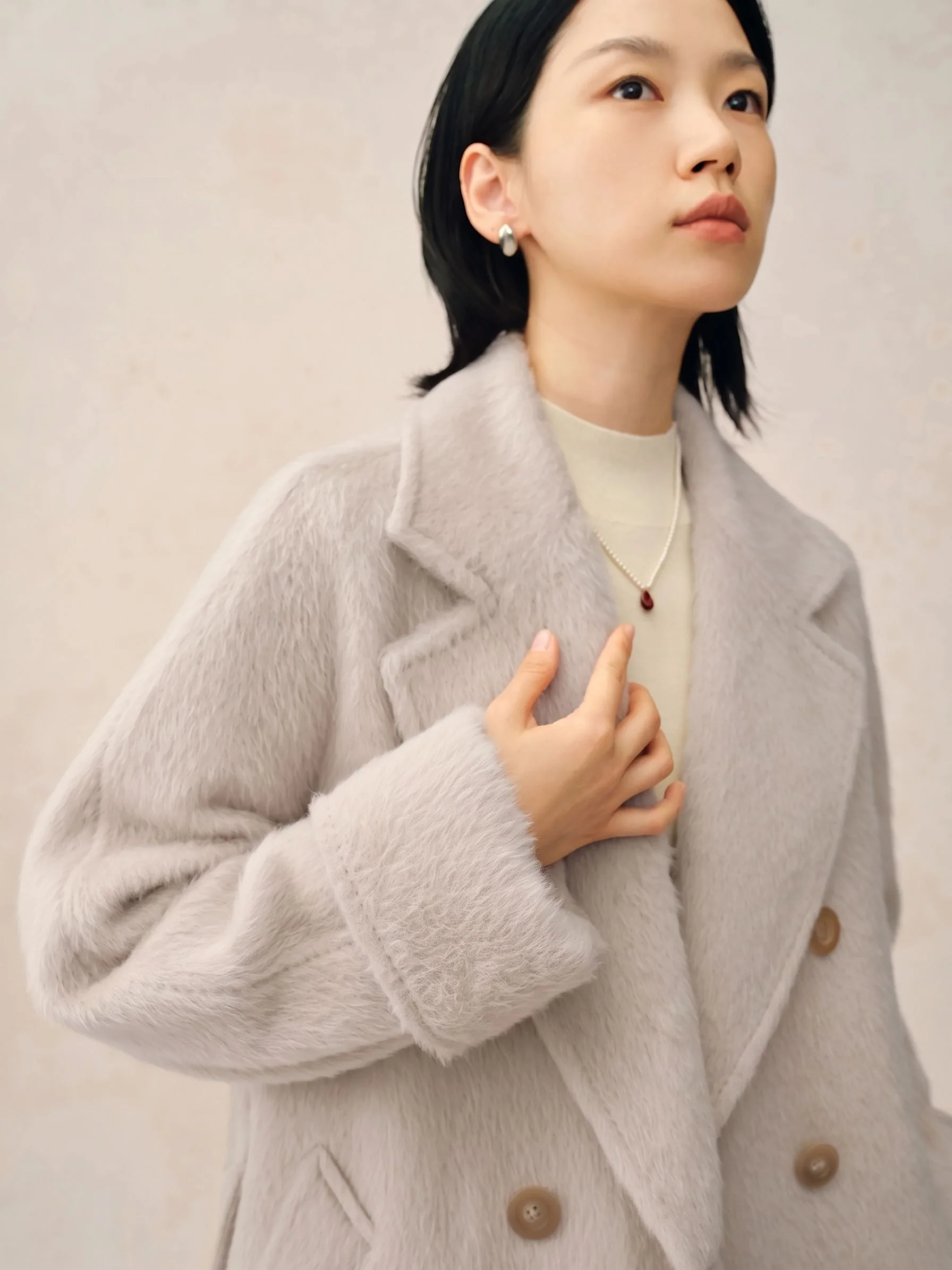 Brushed Double-Breasted Coat - Image 4
