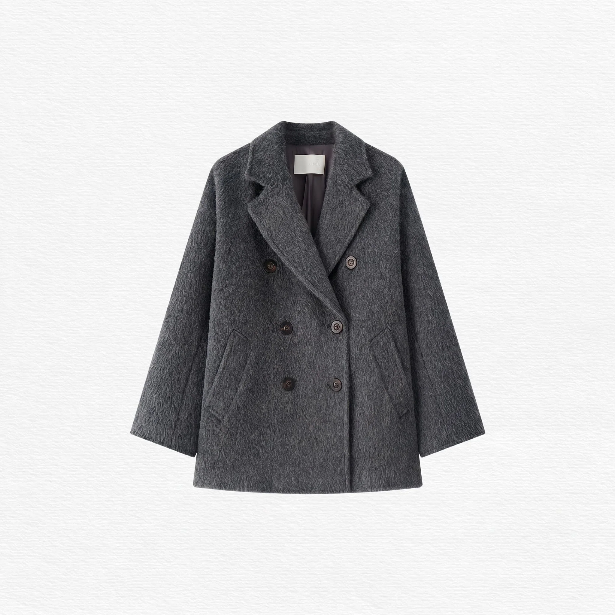 Brushed Double-Breasted Coat - Image 7