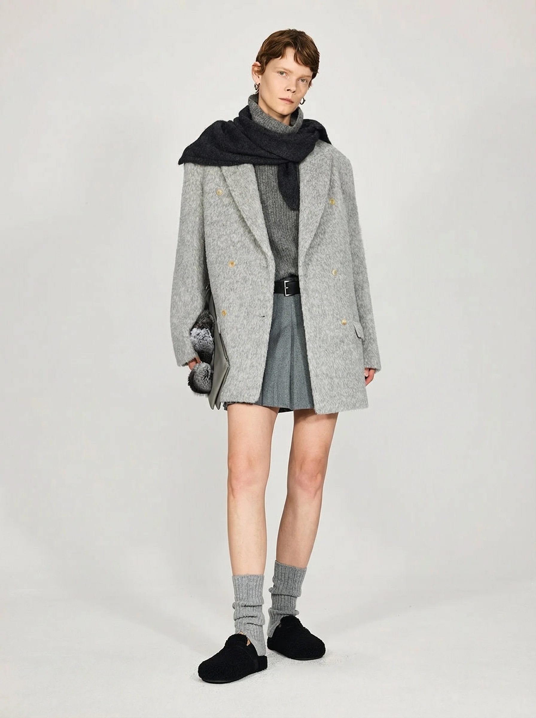 Brushed Double-Breasted Coat - Image 3