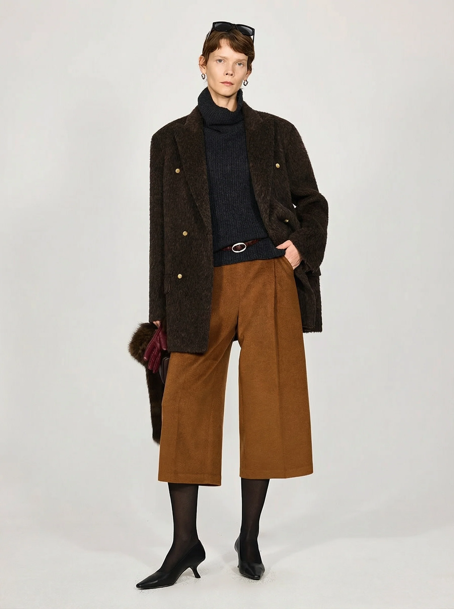 Brushed Double-Breasted Coat - Image 4