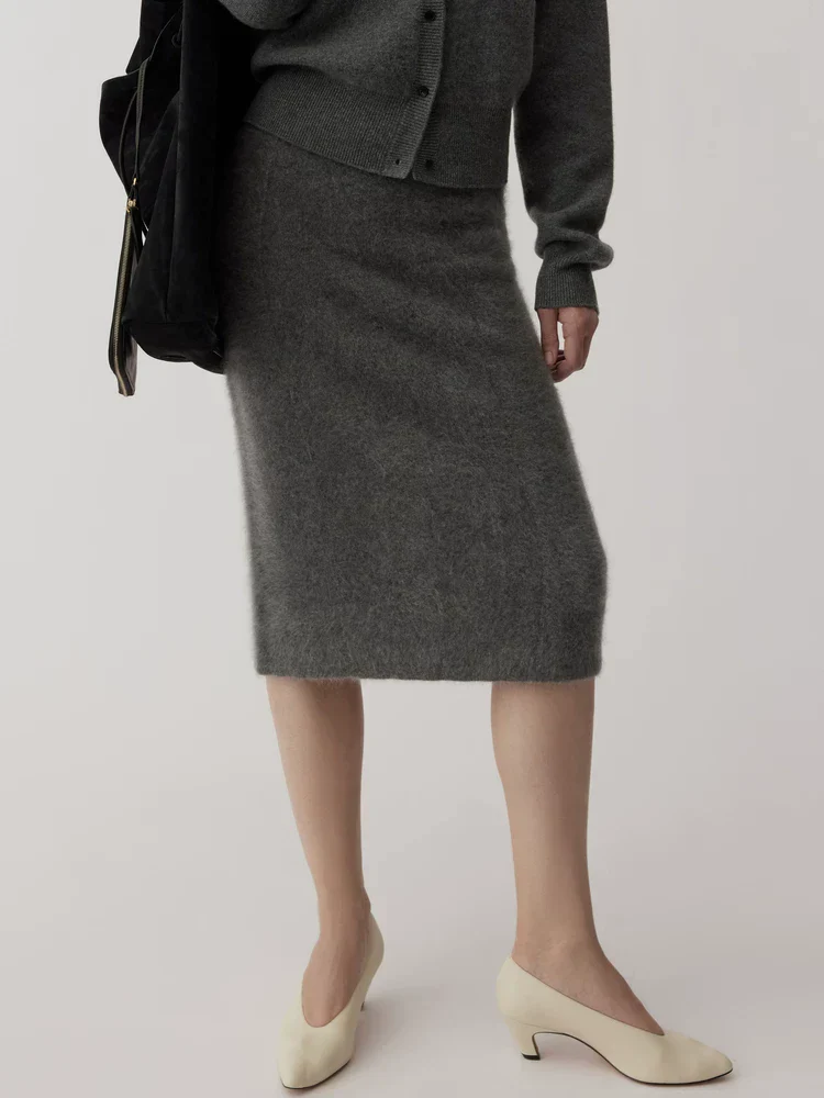 Brushed Knit Midi Skirt