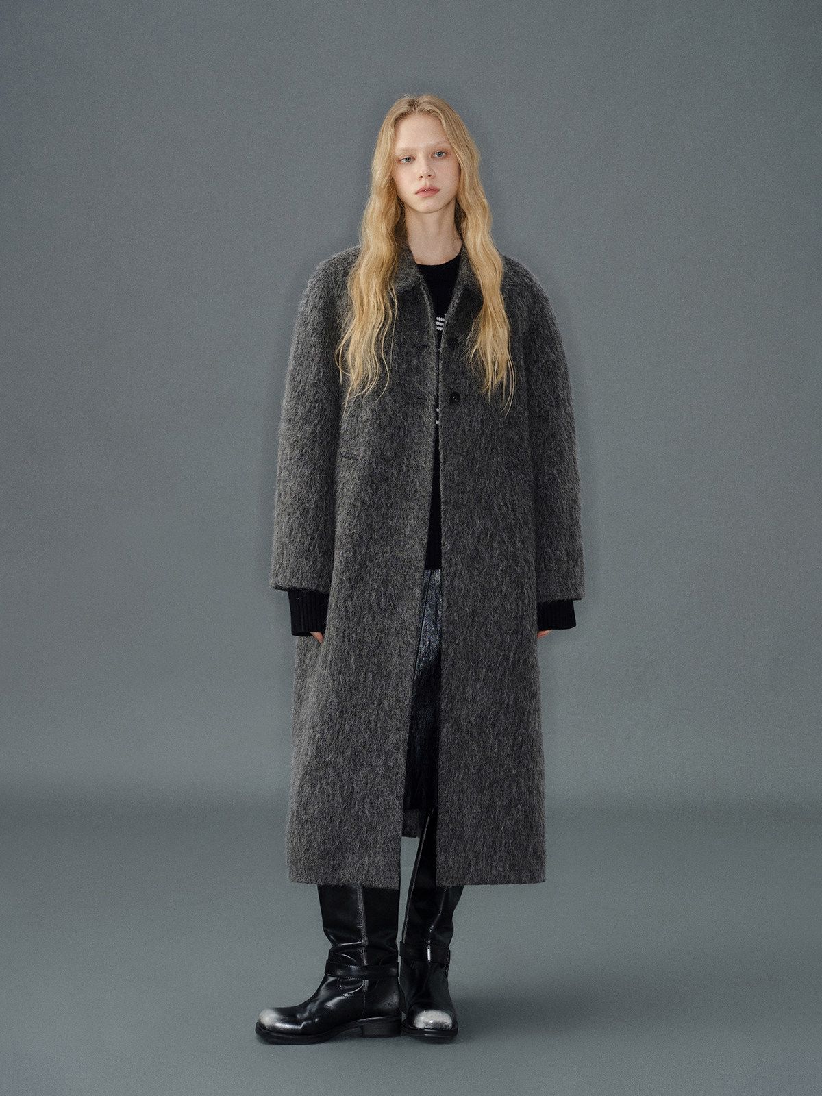 Brushed Long Coat - Image 3