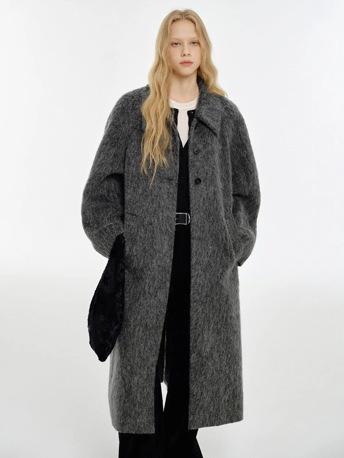 Brushed Long Coat - Image 4
