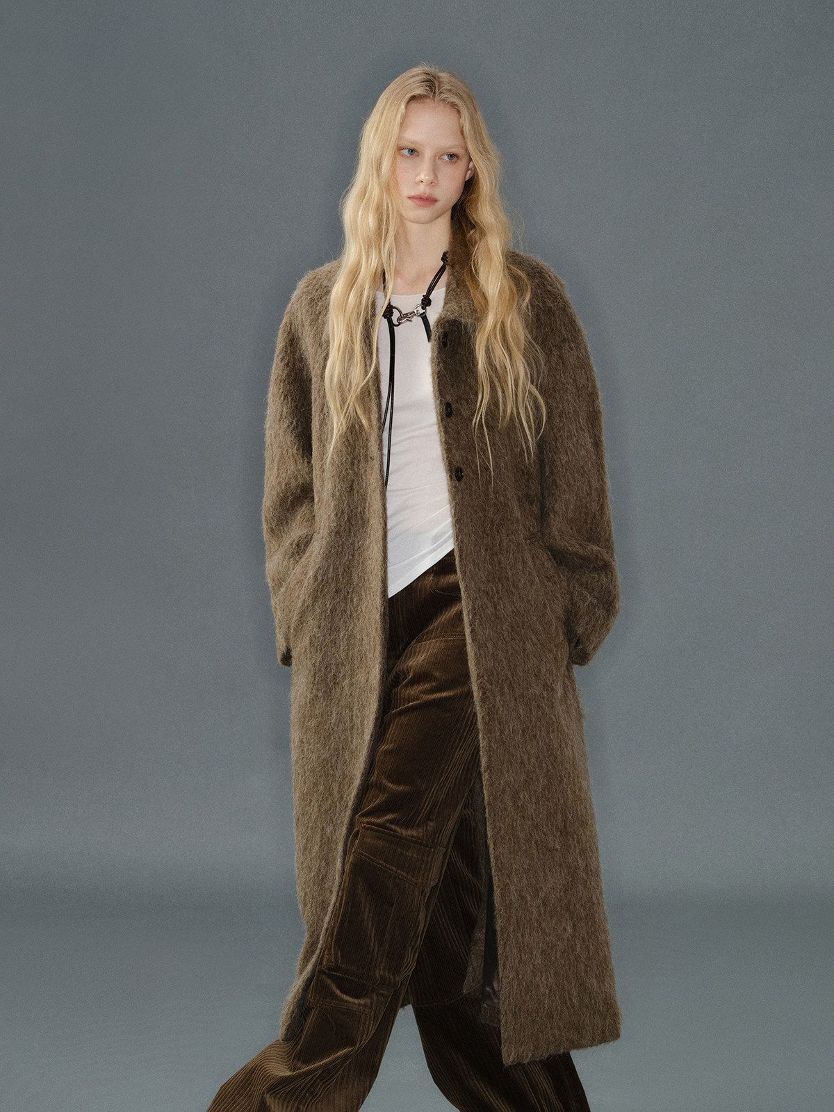 Brushed Long Coat - Image 5