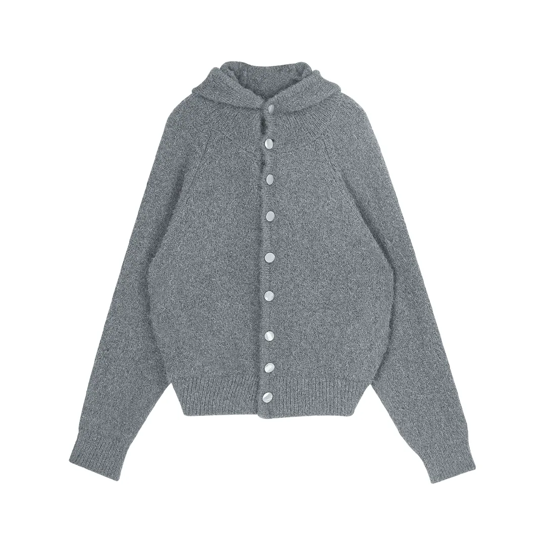 Brushed Mohair Hooded Cardigan - Image 6