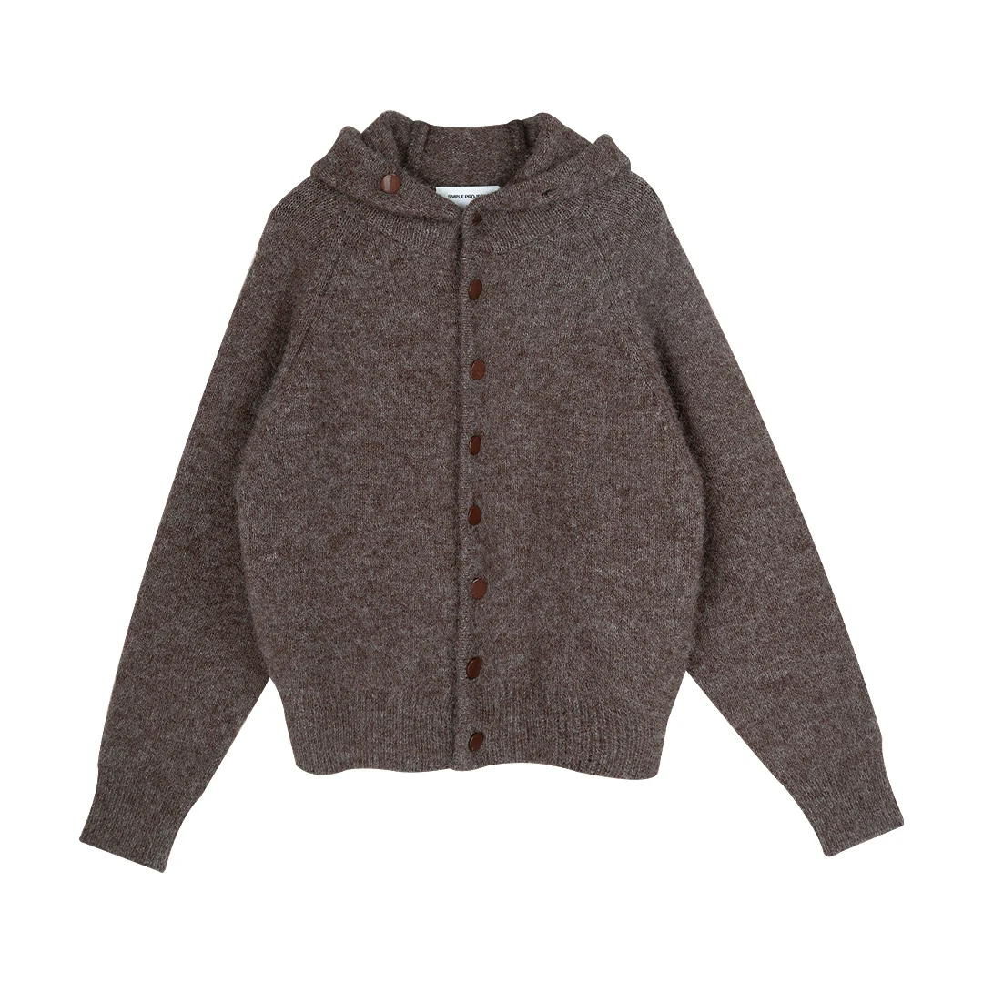 Brushed Mohair Hooded Cardigan - Image 8
