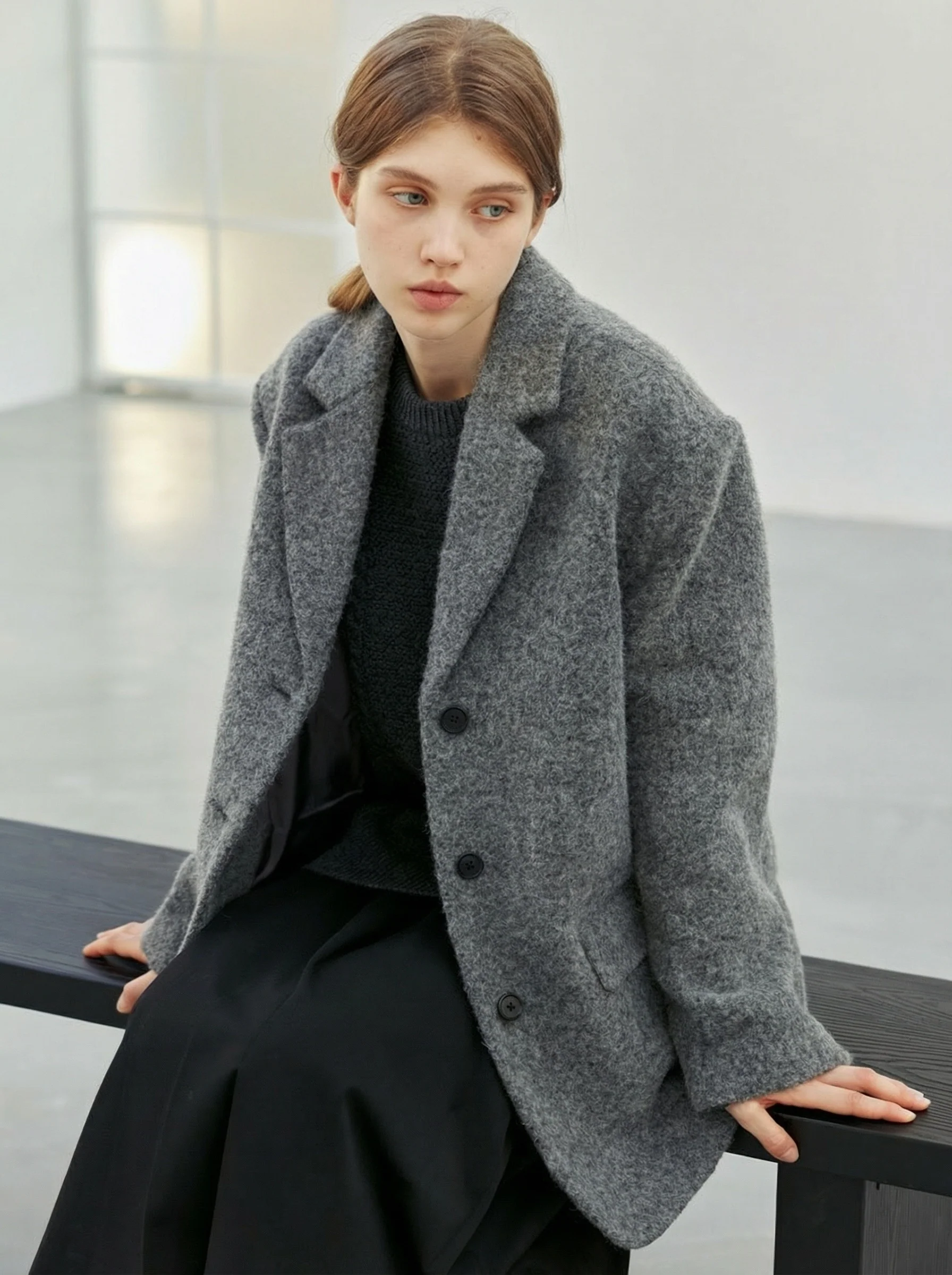 Brushed Oversized Blazer - Image 3