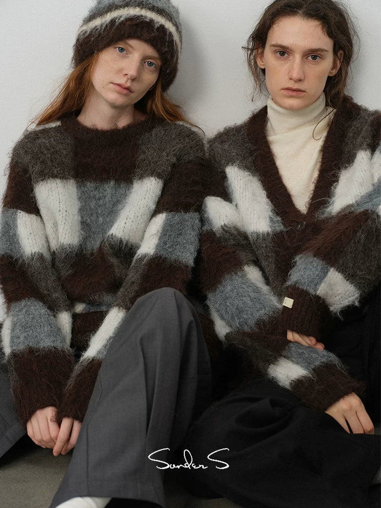 Brushed Plaid Wool-Blend Cardigan - Image 5