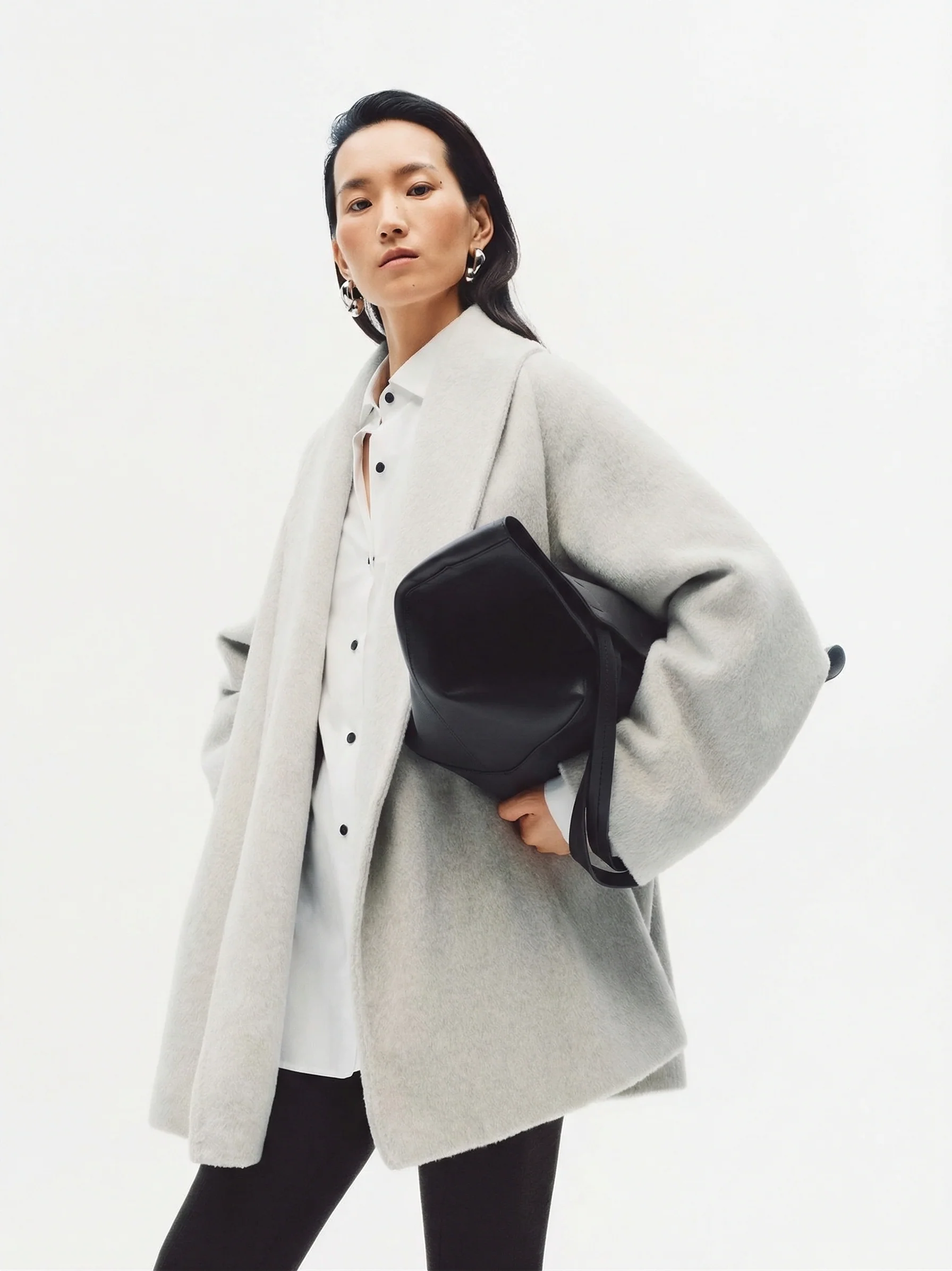 Brushed Shawl Coat - Image 5