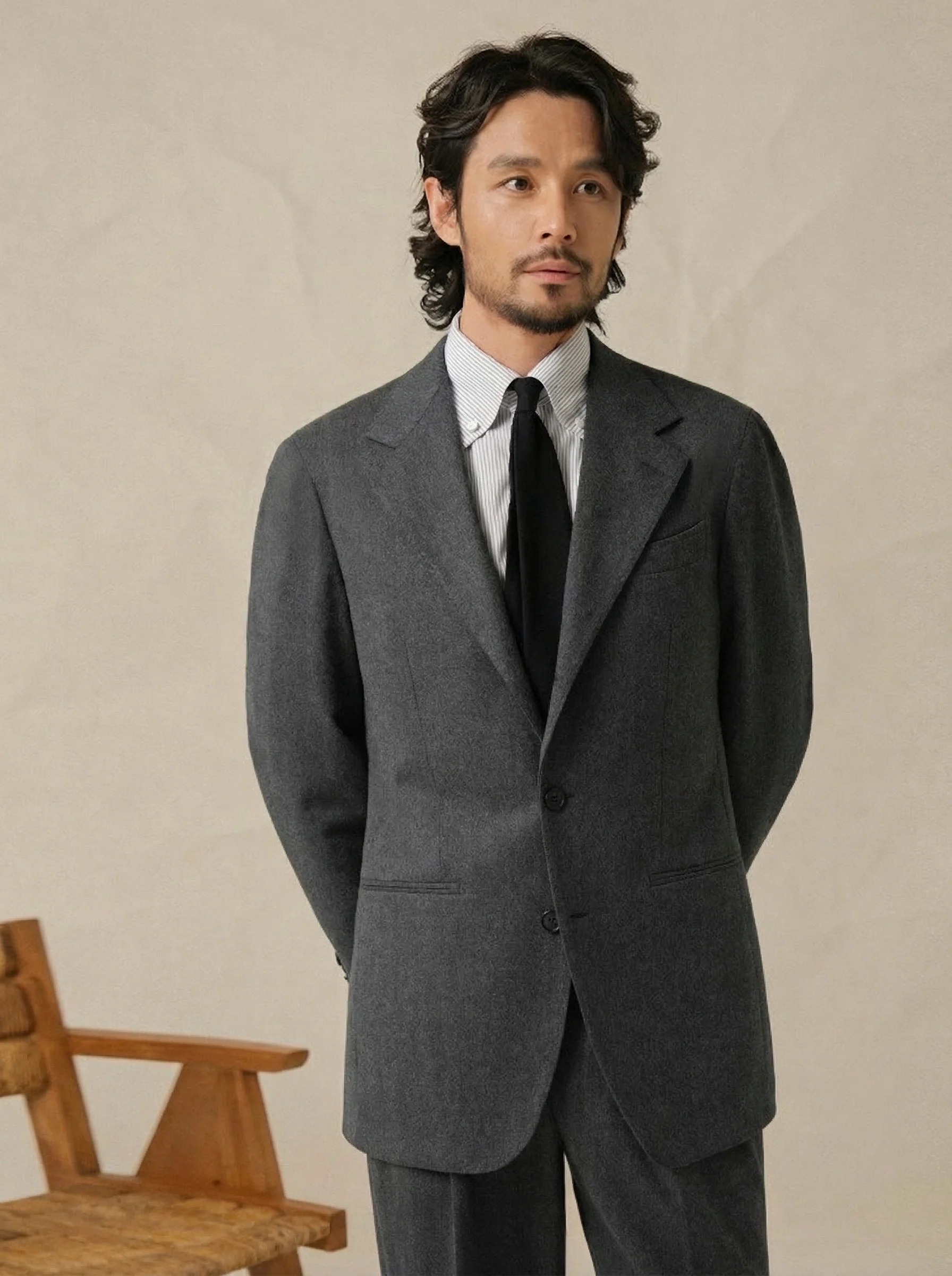Brushed Two-Button Blazer