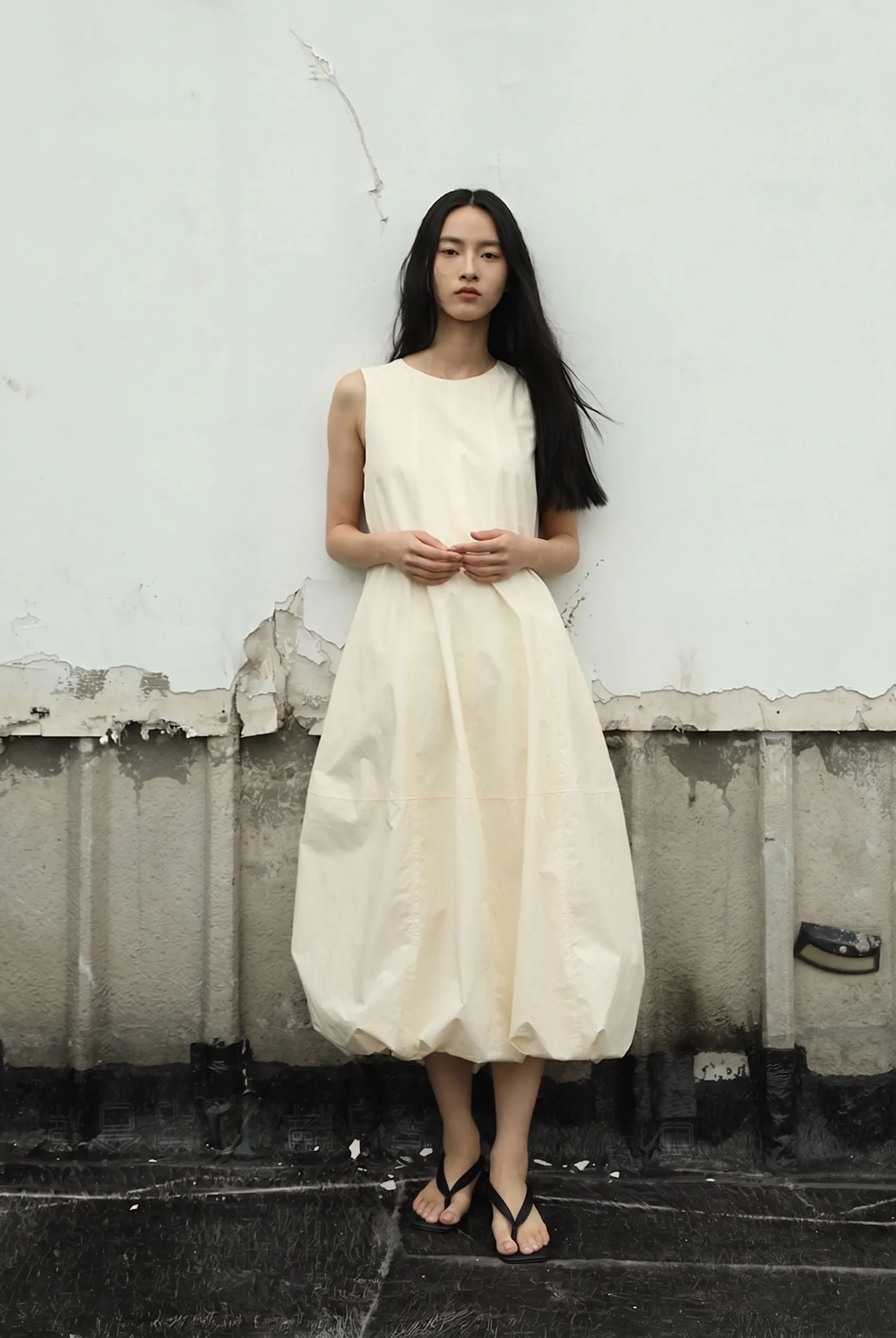Bubble Hem Midi Dress