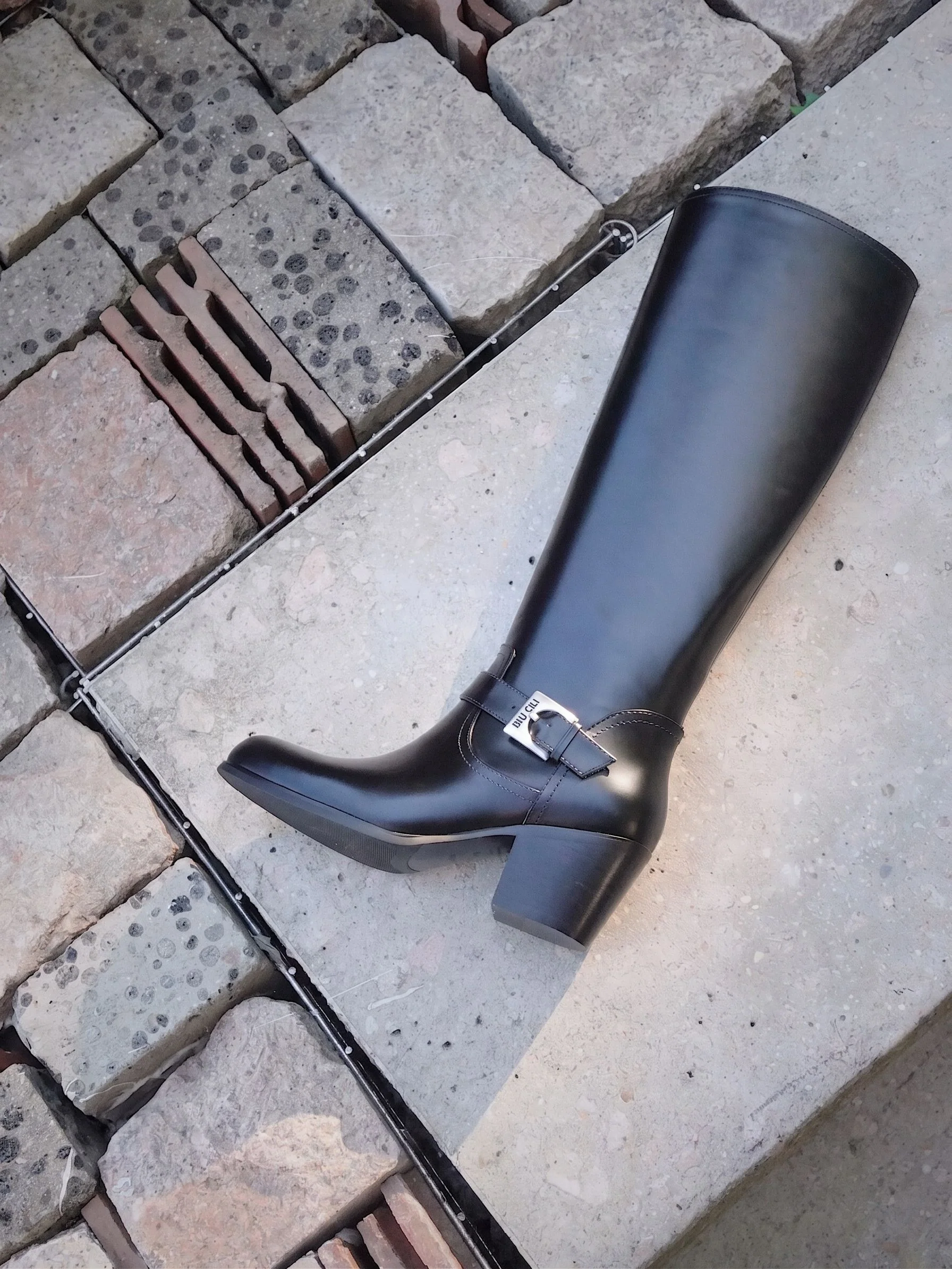 Buckle Knee-High Boots