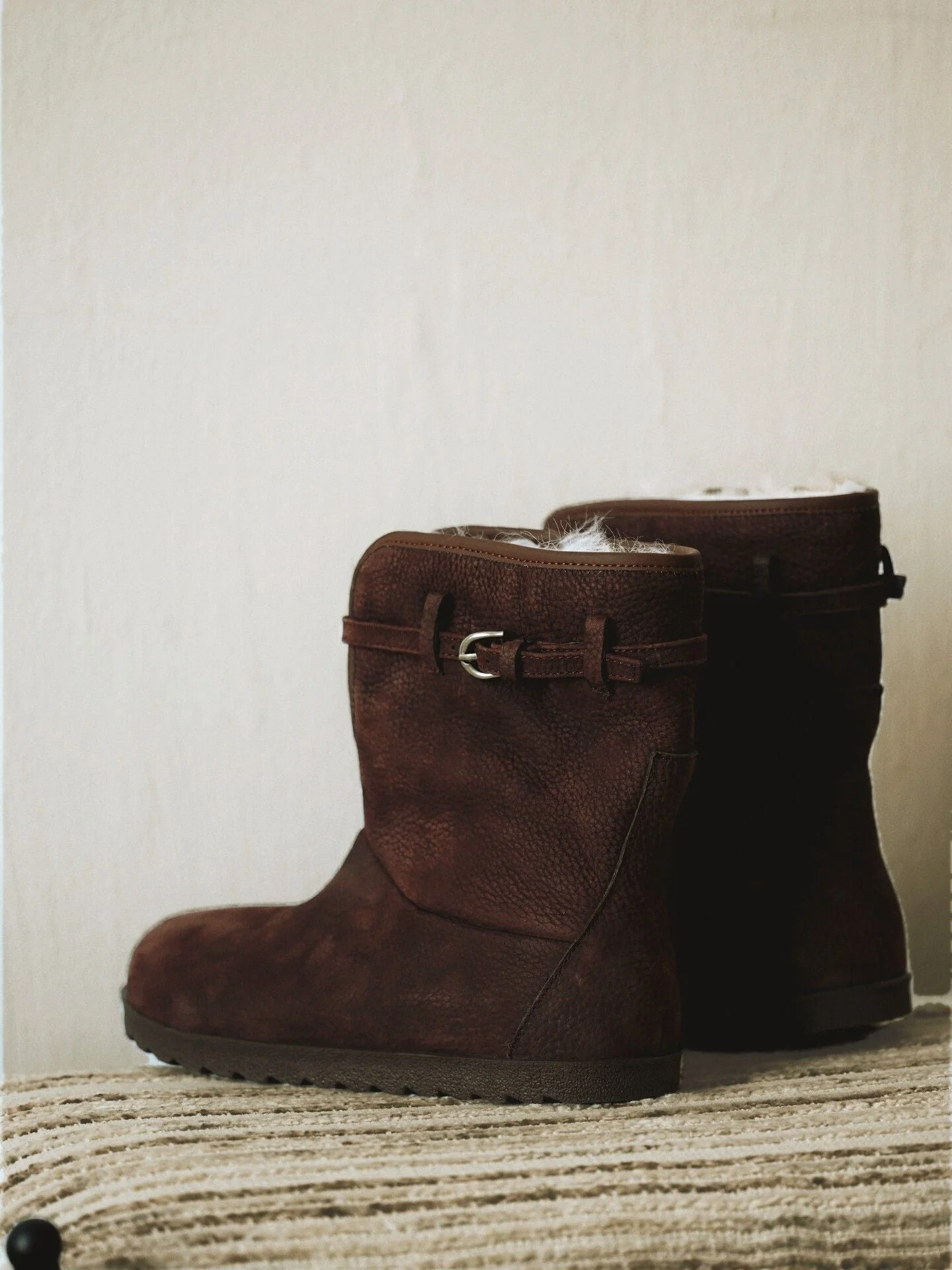 Buckle Shearling Boots
