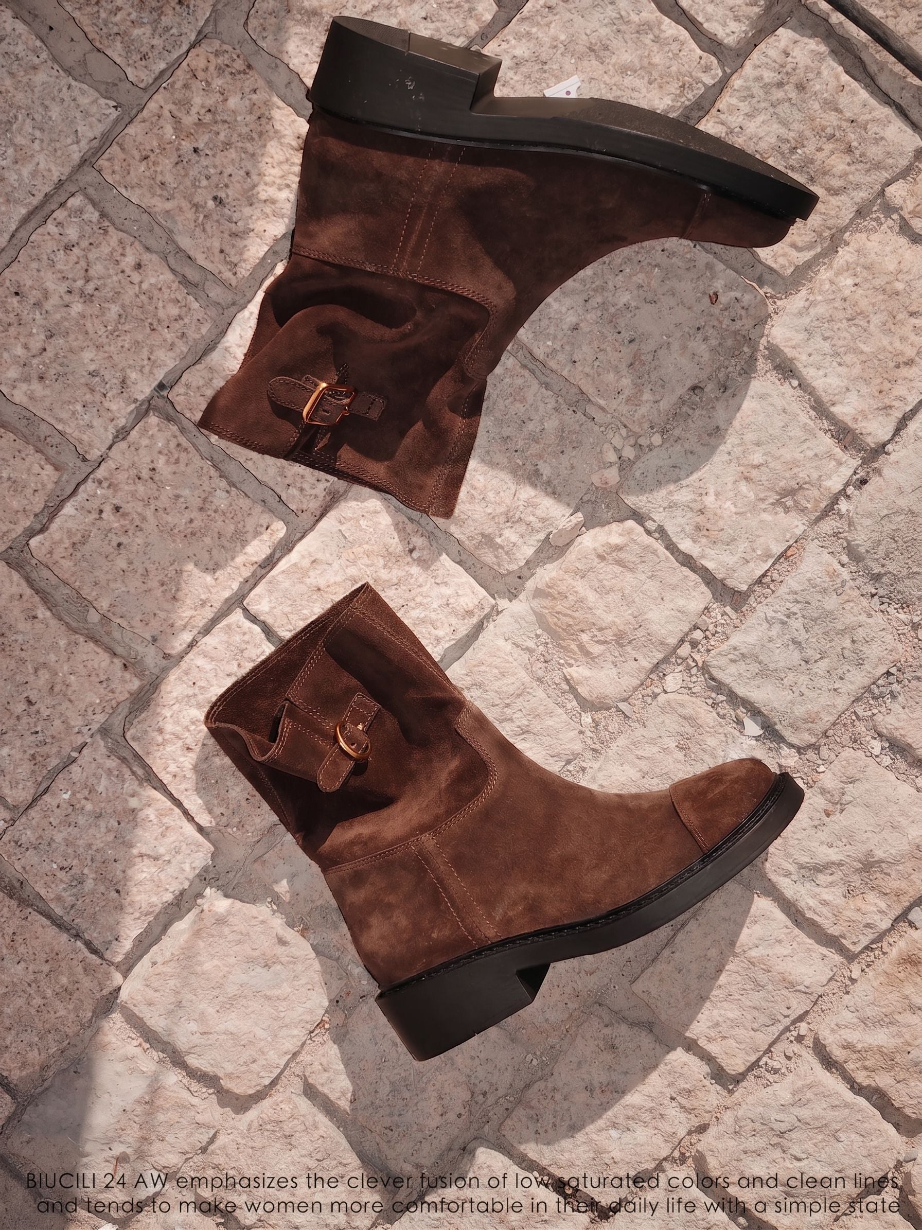 Buckle Suede Ankle Boots - Image 2