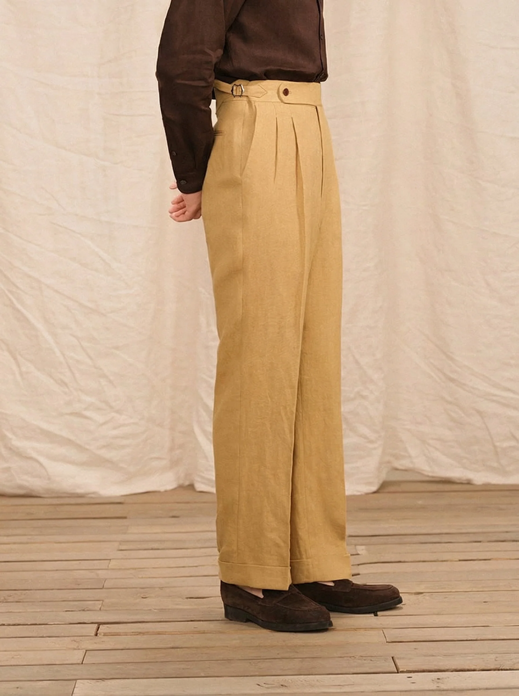 Buckle Waist Pleated Trousers - Image 2