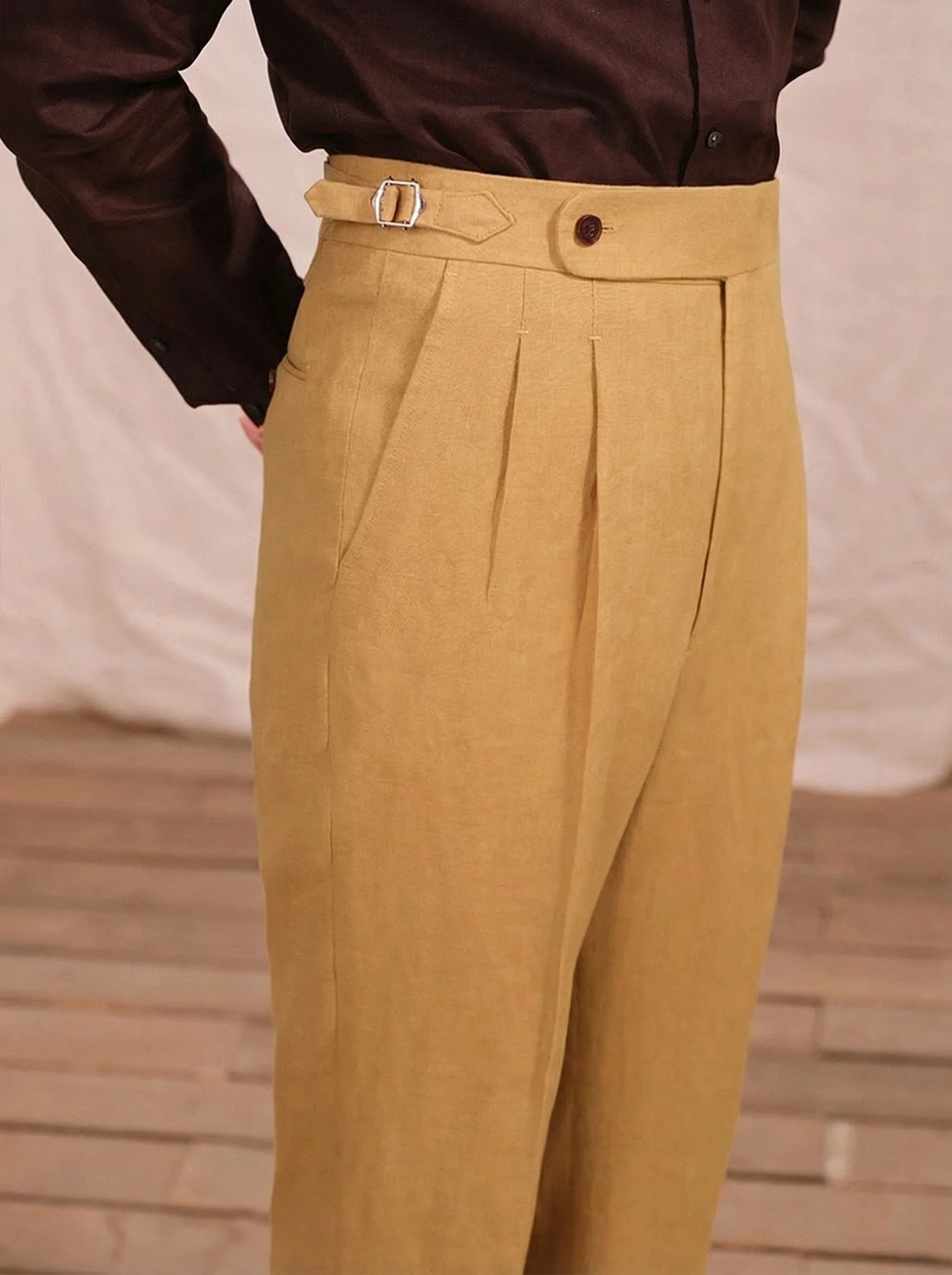Buckle Waist Pleated Trousers - Image 4