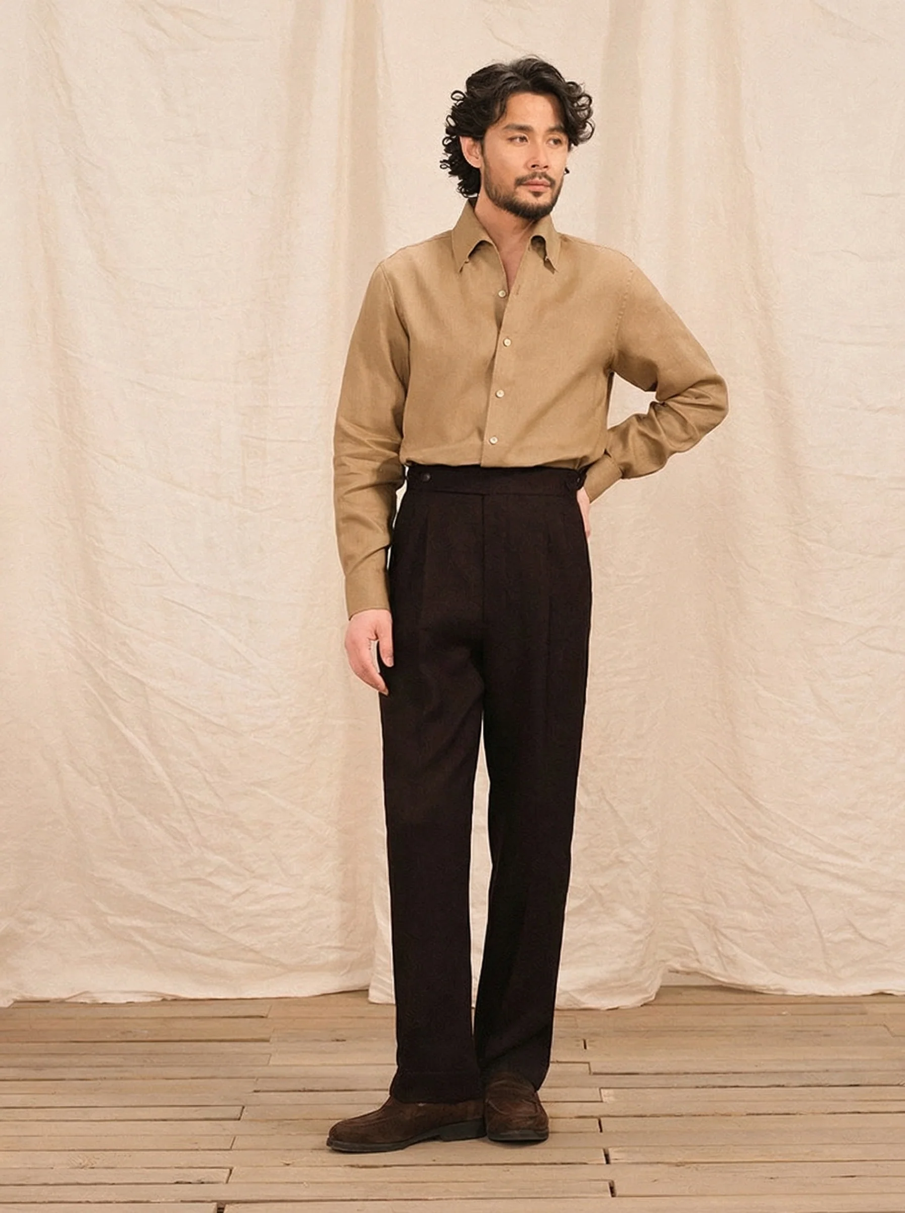 Buckle Waist Pleated Trousers - Image 5