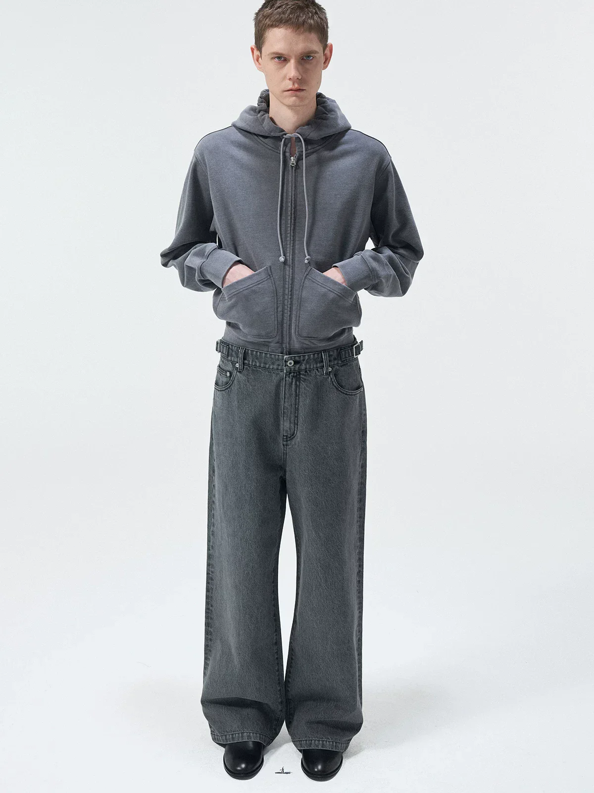 Buckle-Waist Wide Jeans - Image 2