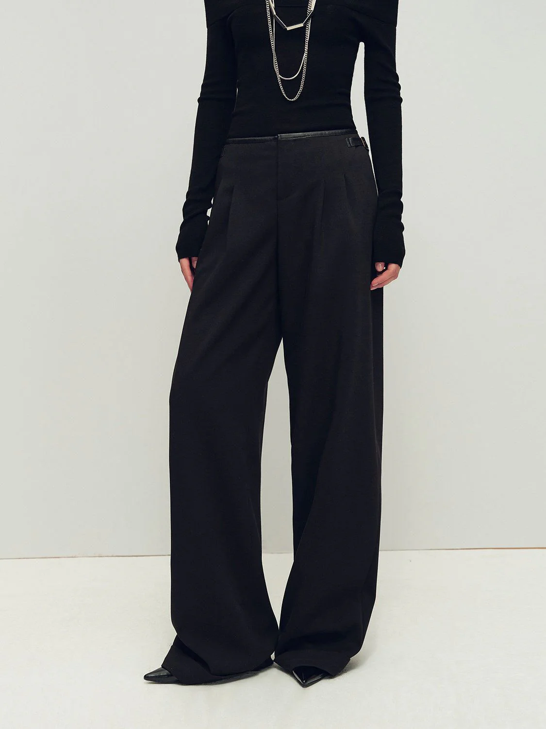 Buckle Wide-Leg Trousers - Image 4