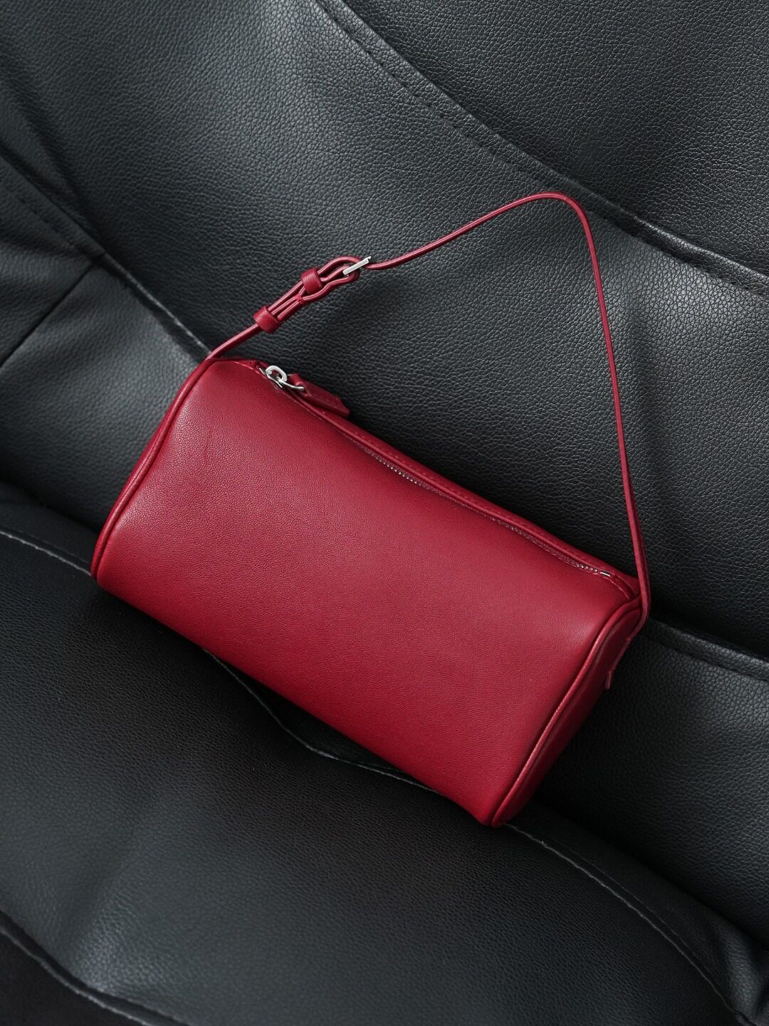 Burgundy Barrel Bag - Image 4