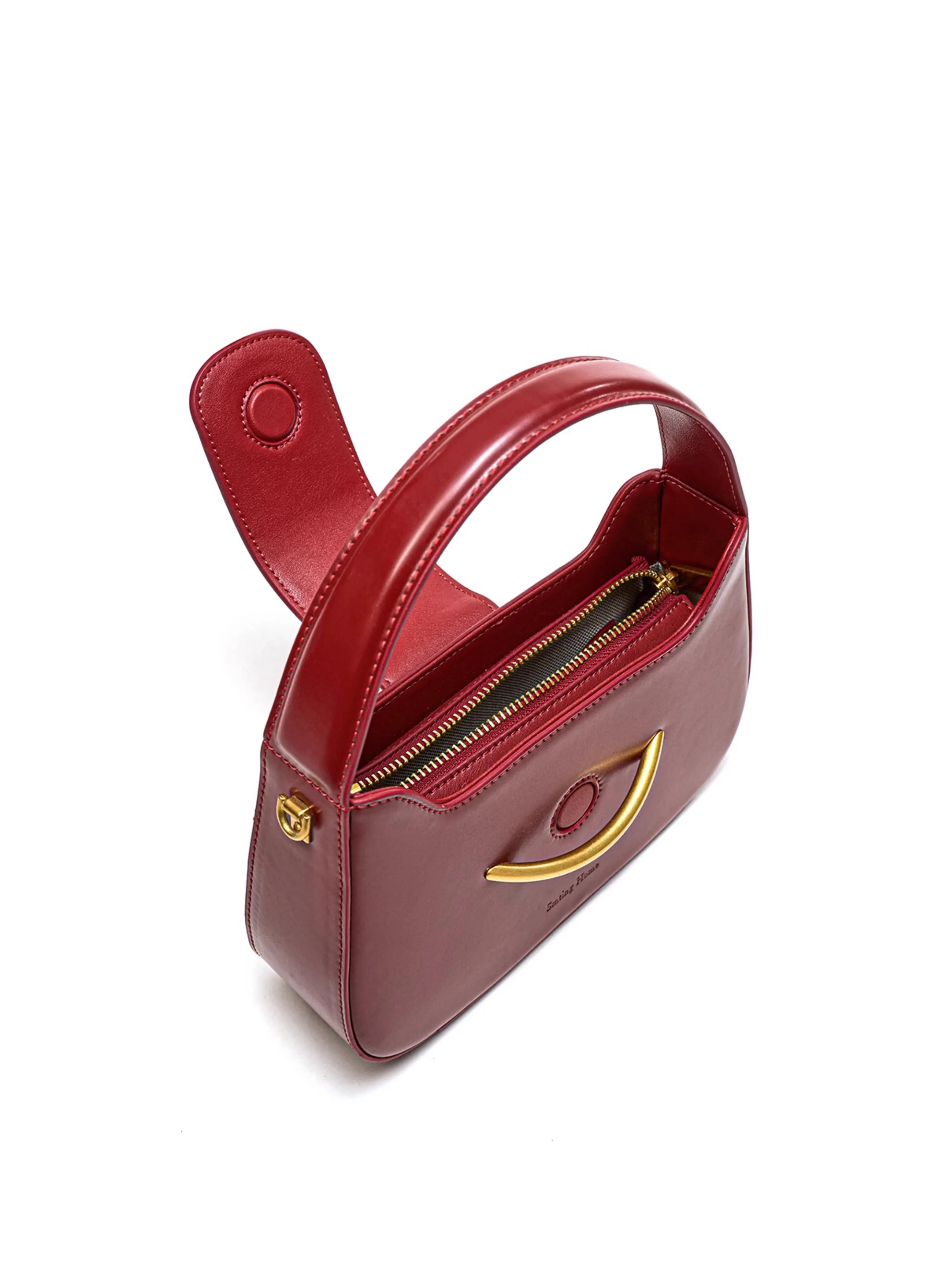Burgundy Curve Accent Handbag - Image 2