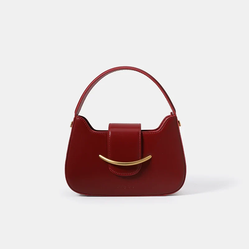 Burgundy Curve Accent Handbag - Image 3