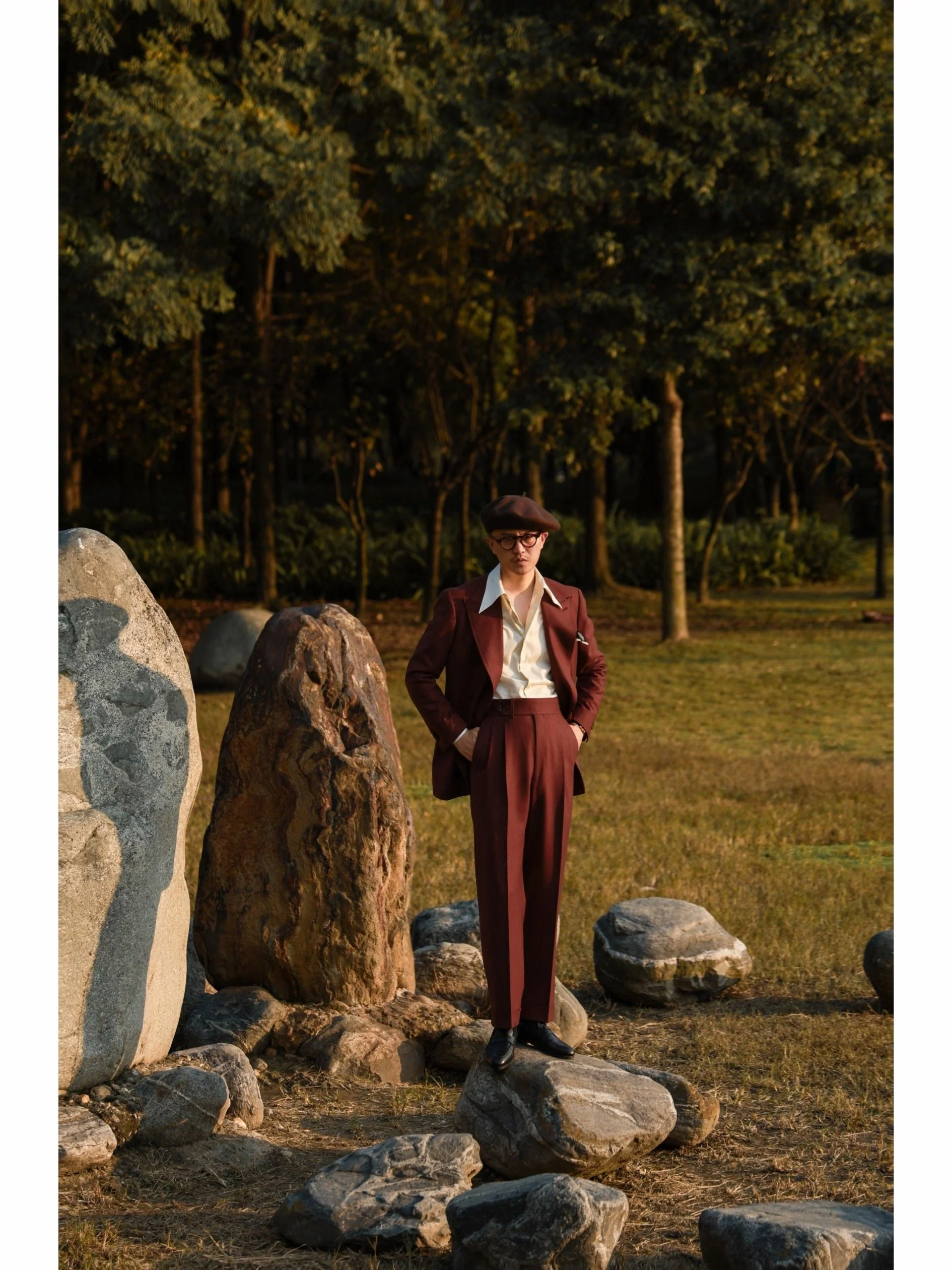 Burgundy Double-Breasted Suit - Image 5