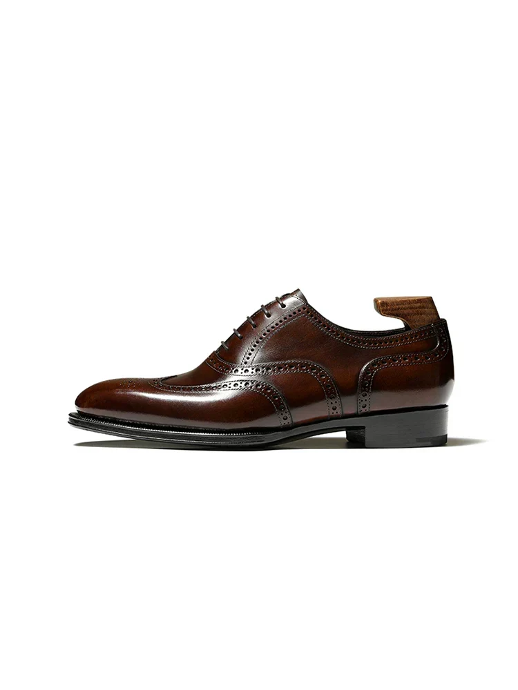 Burgundy Italian Leather Wingtip Oxford