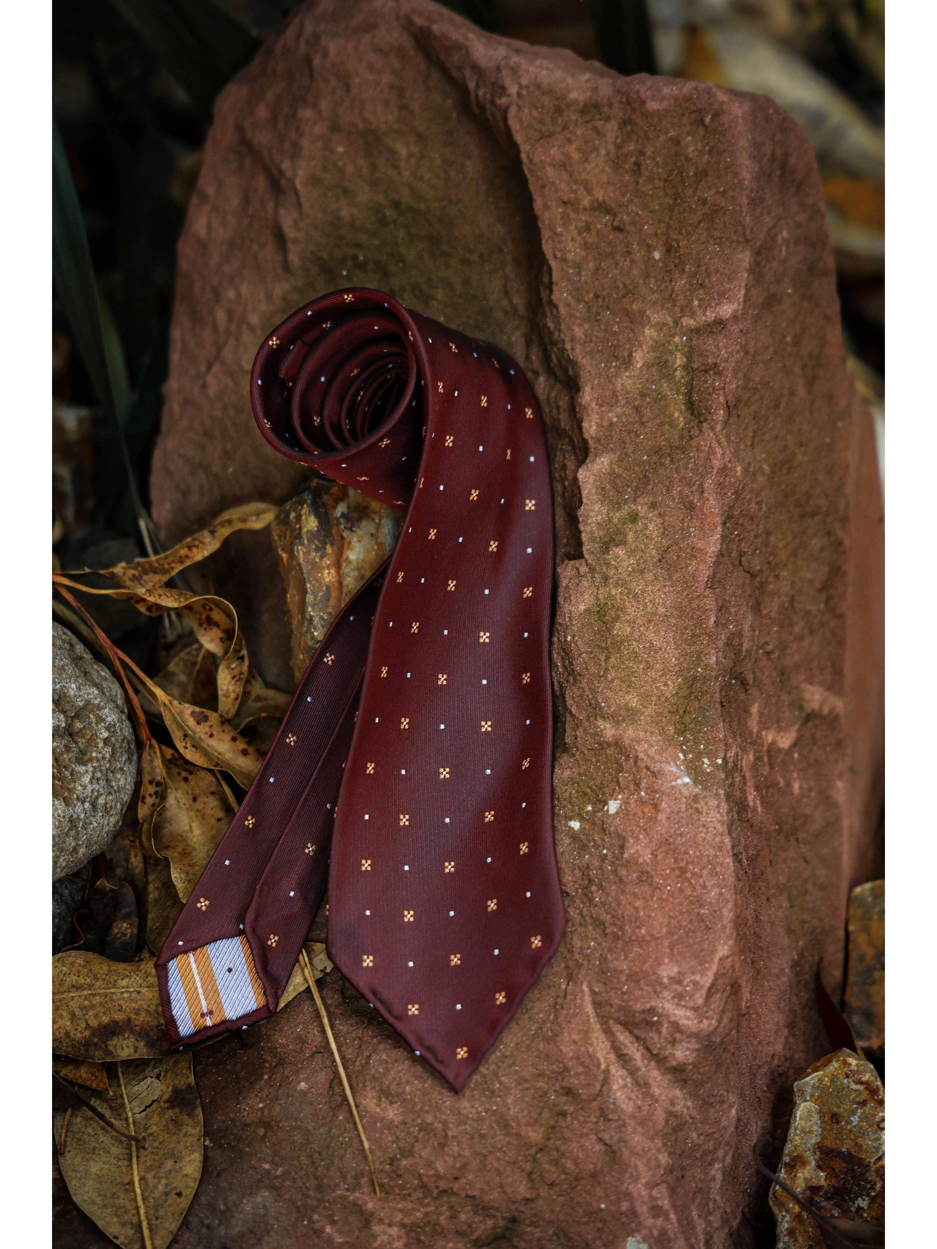 Burgundy Silk Micro-Print Tie